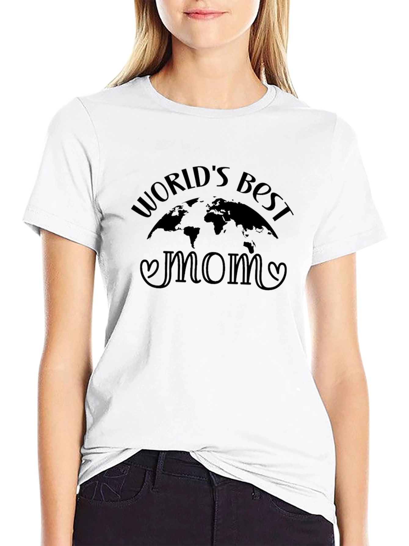 Worlds Best Mom Graphic Black T-Shirt
