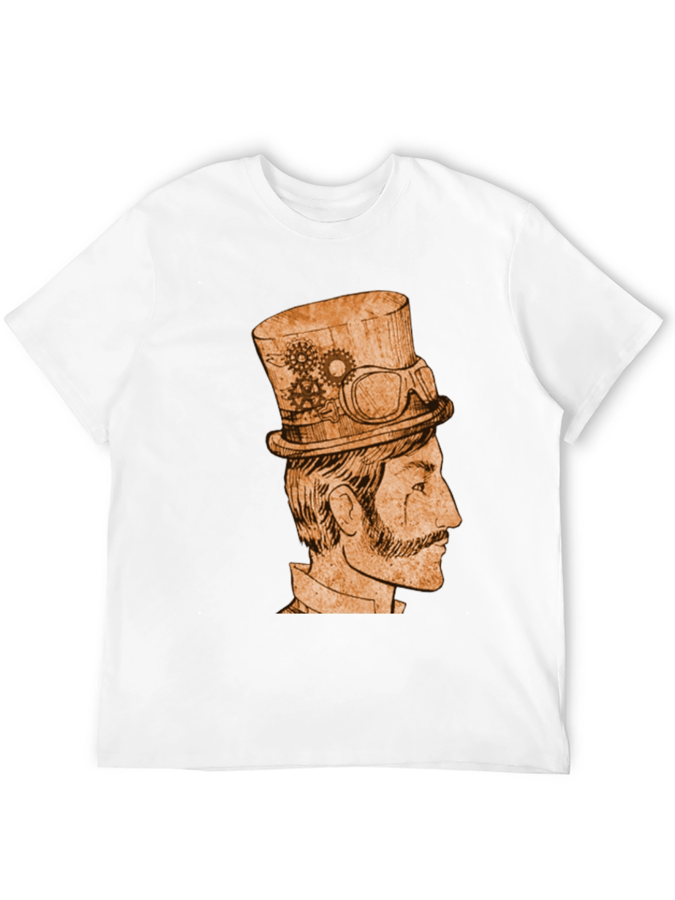 Steampunk Gentleman Graphic Tee - Black Cotton