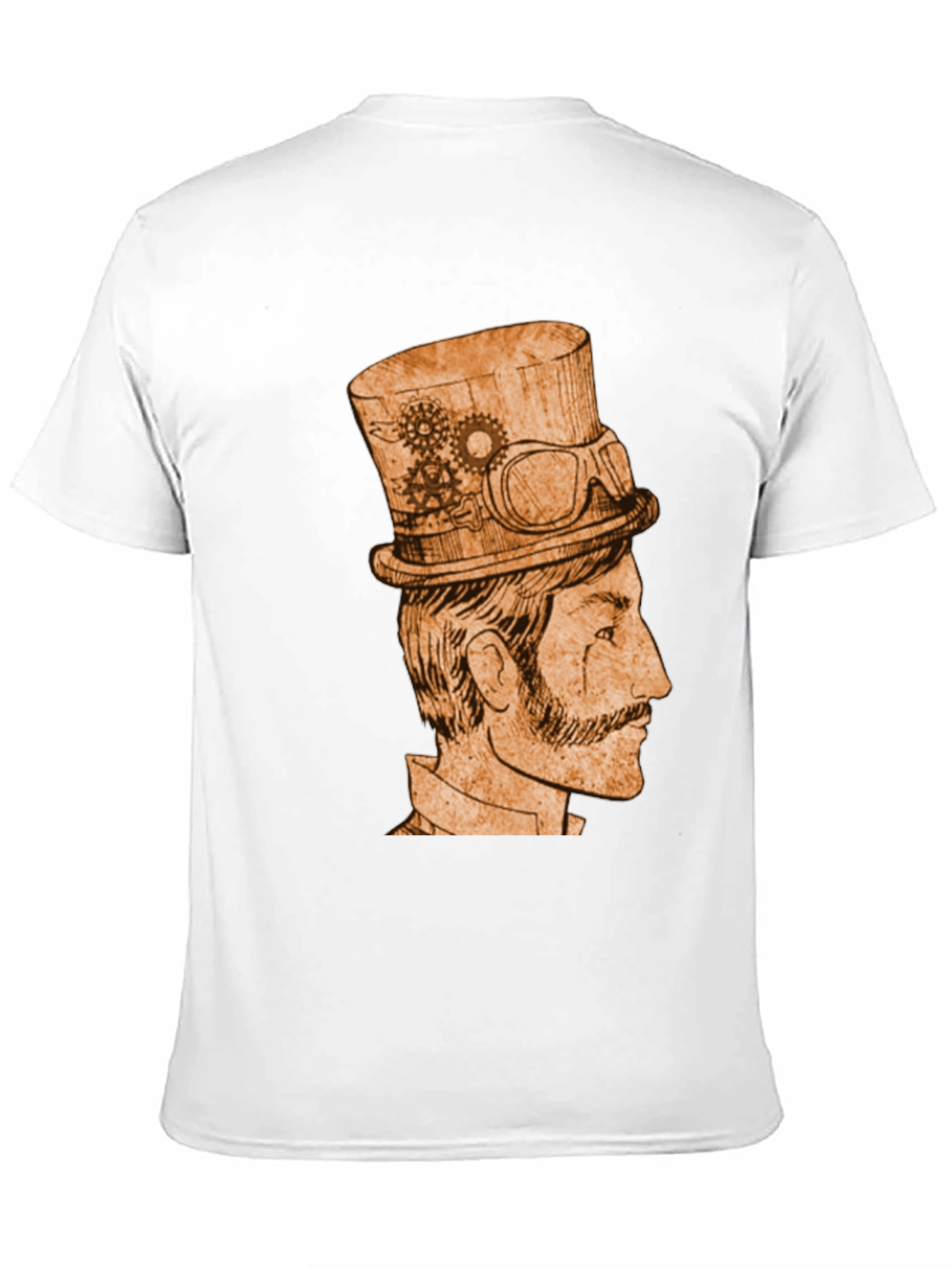 Steampunk Gentleman Graphic Tee - Black Cotton