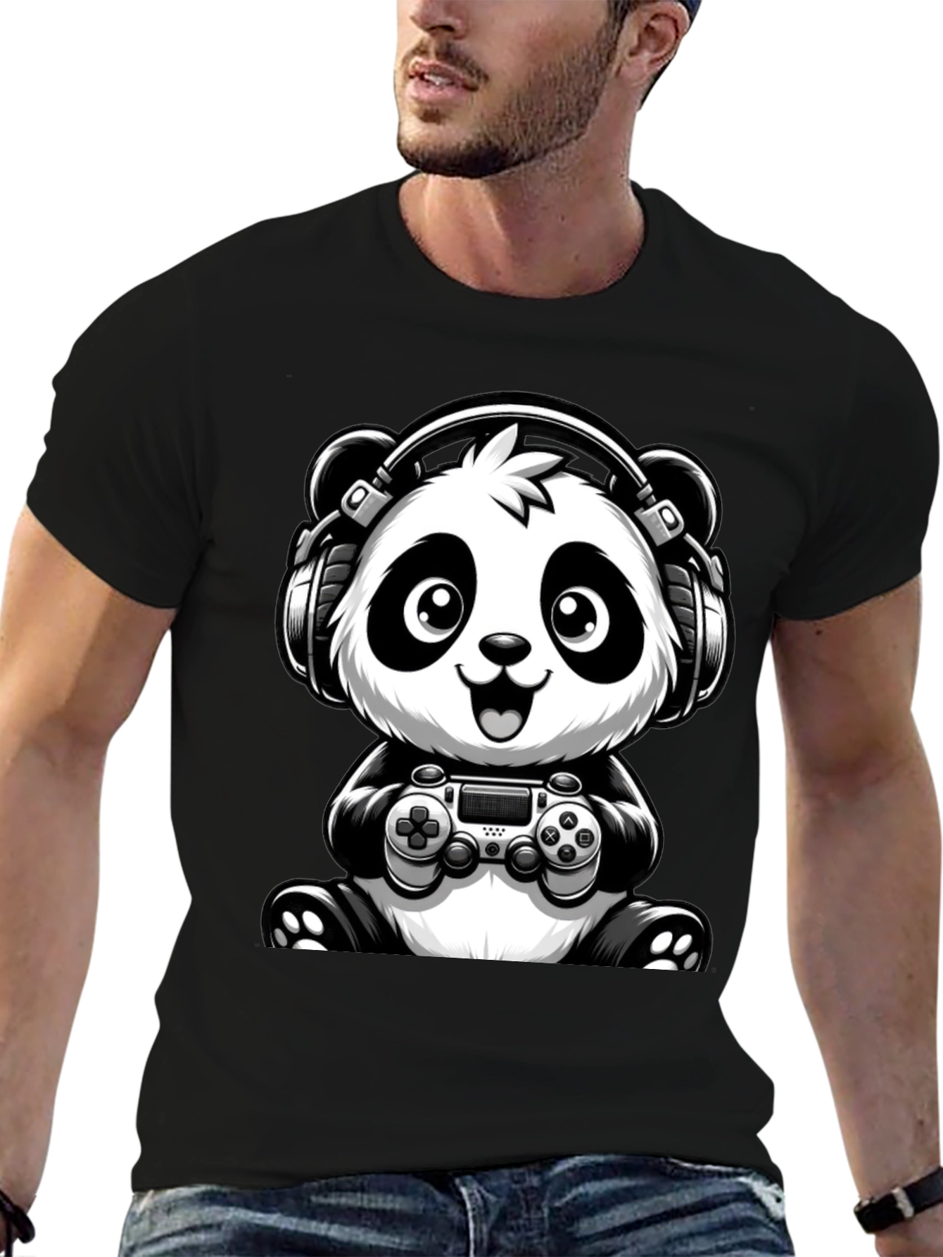Gaming Panda T-Shirt - Cool Graphic Tee