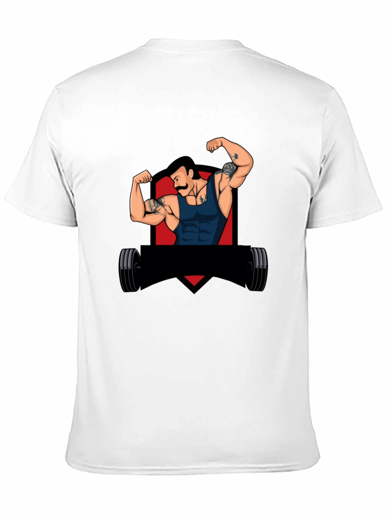 Black Graphic Tee - Retro Gym Guy Design