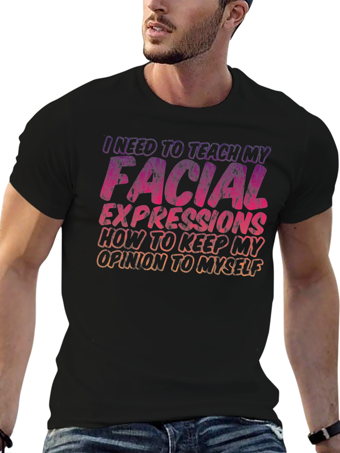 Funny Graphic Tee - Facial Expressions