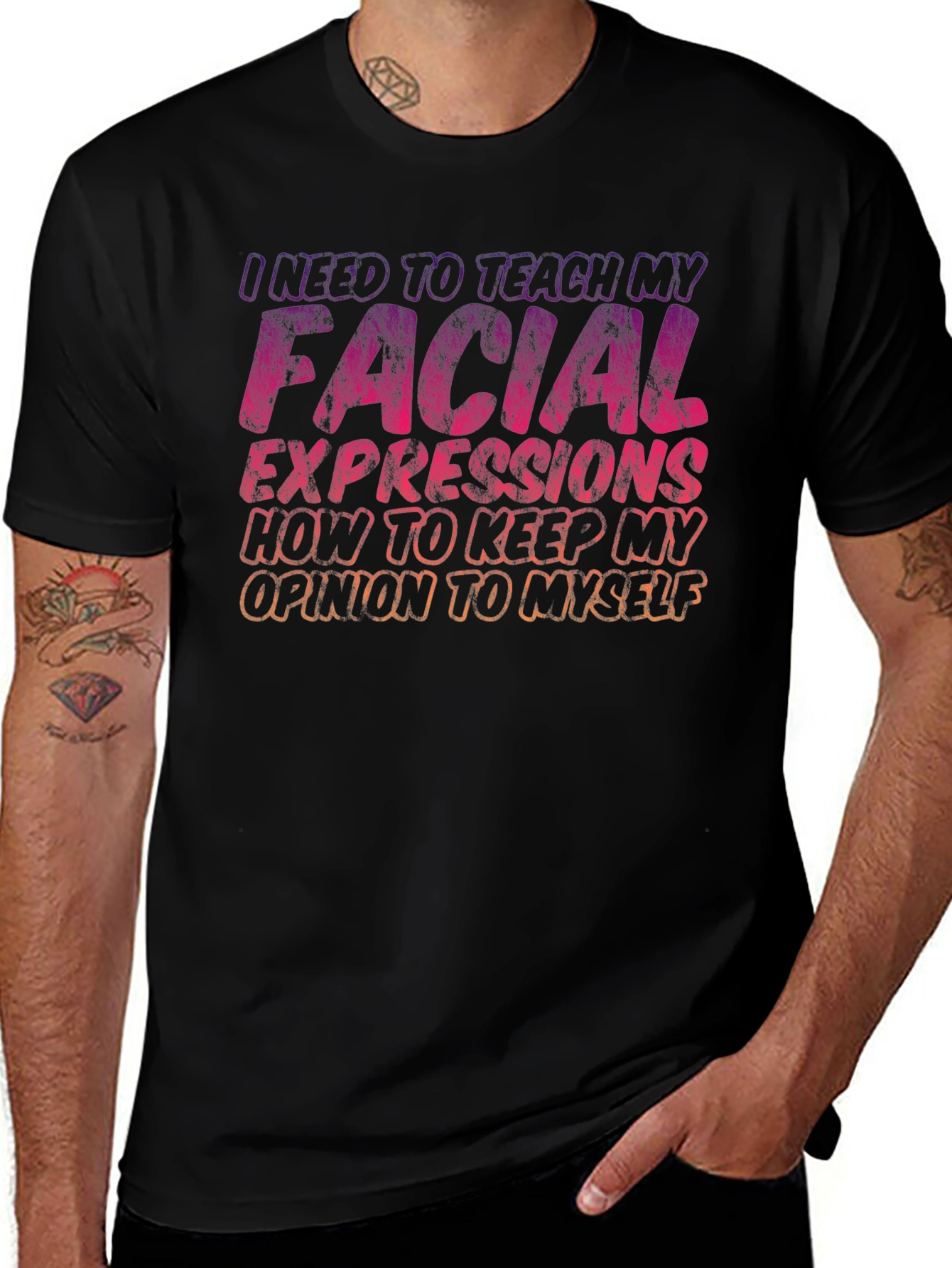 Funny Graphic Tee - Facial Expressions