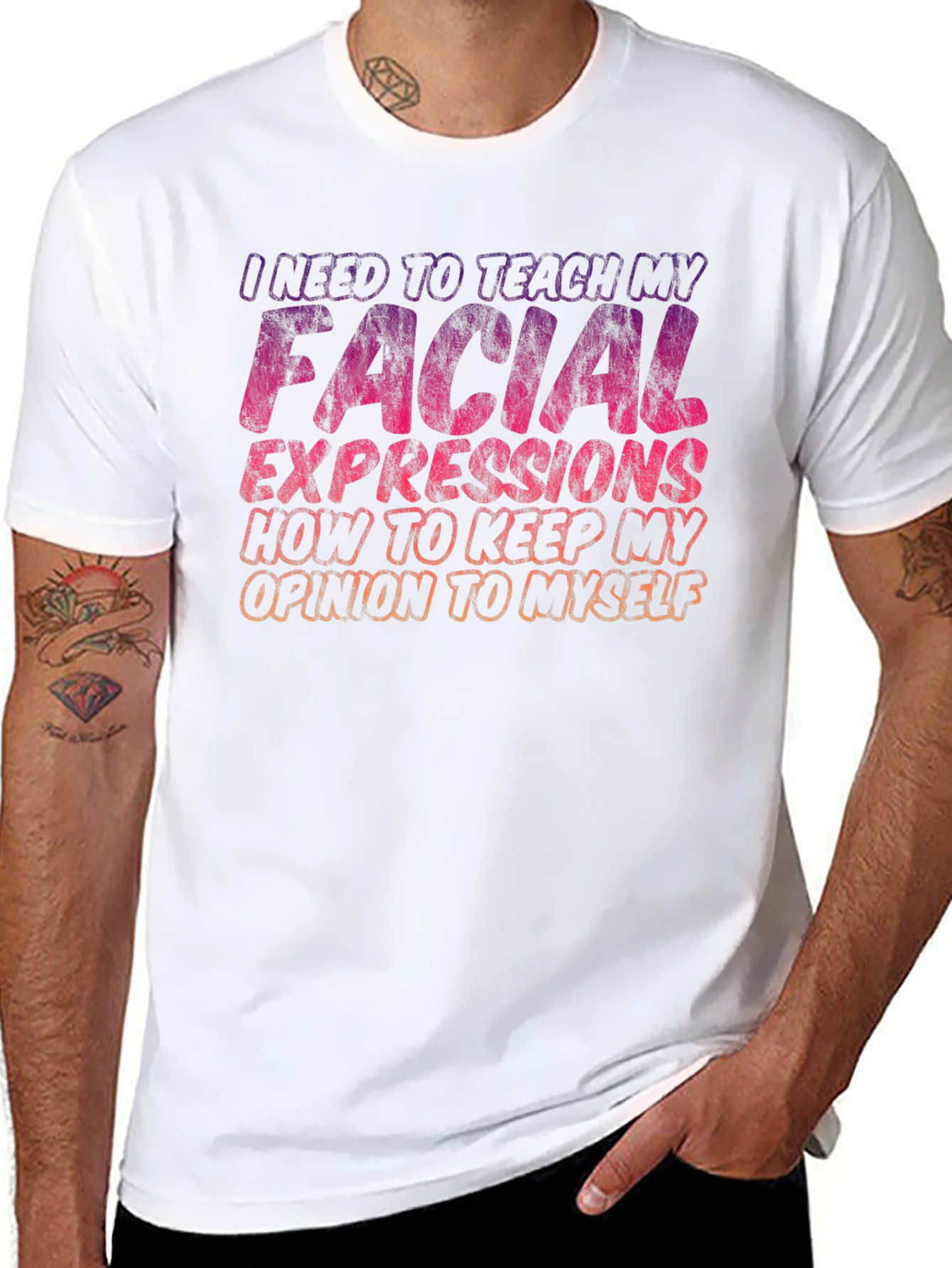 Funny Graphic Tee - Facial Expressions