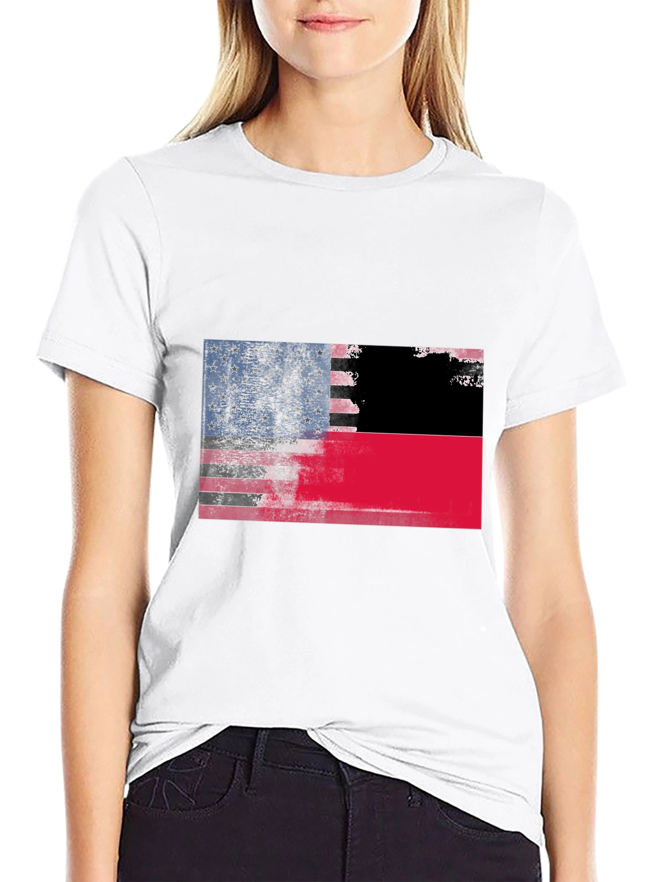 USA/Palestine Flag Graphic T-Shirt