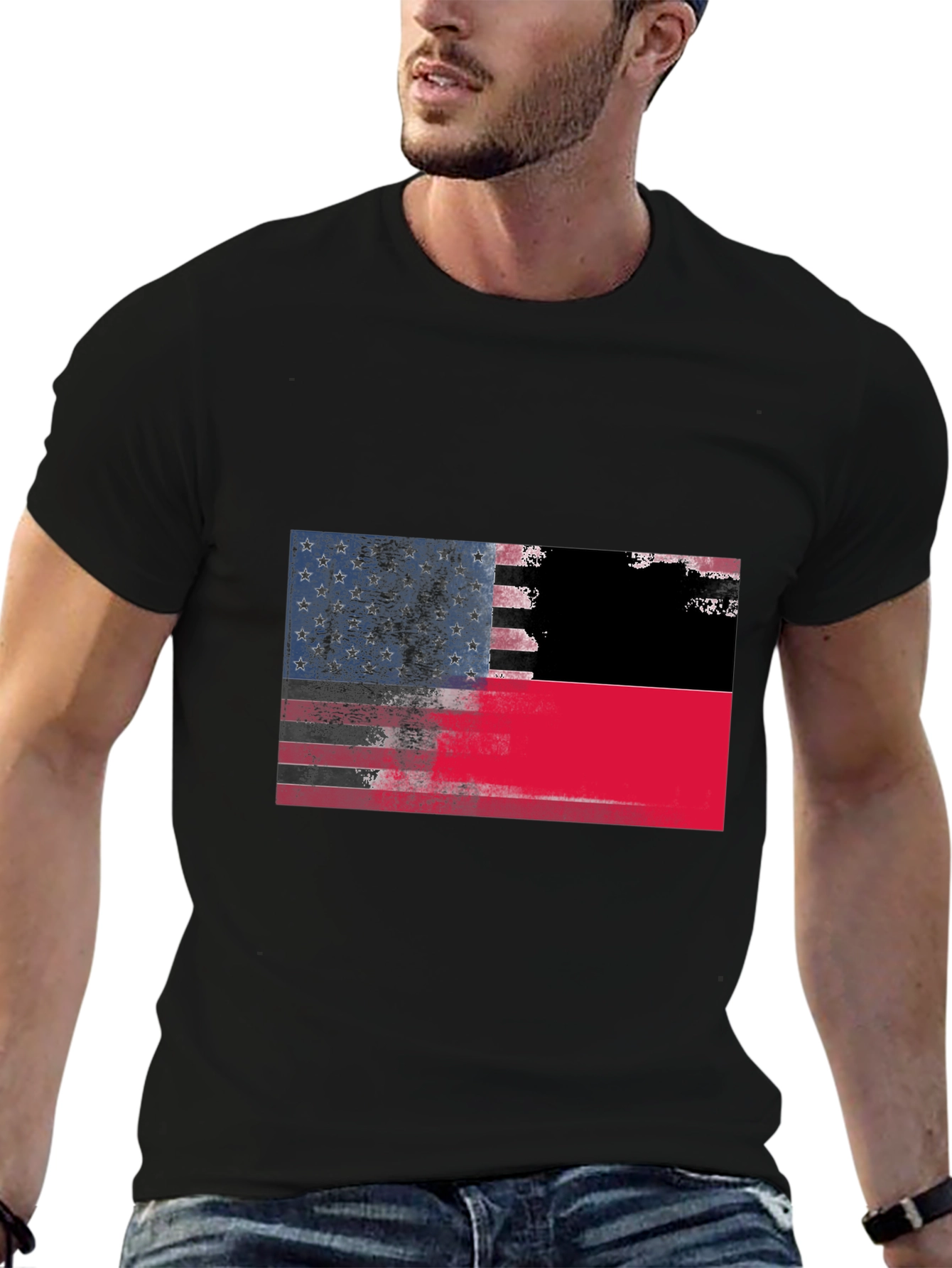 USA/Palestine Flag Graphic T-Shirt