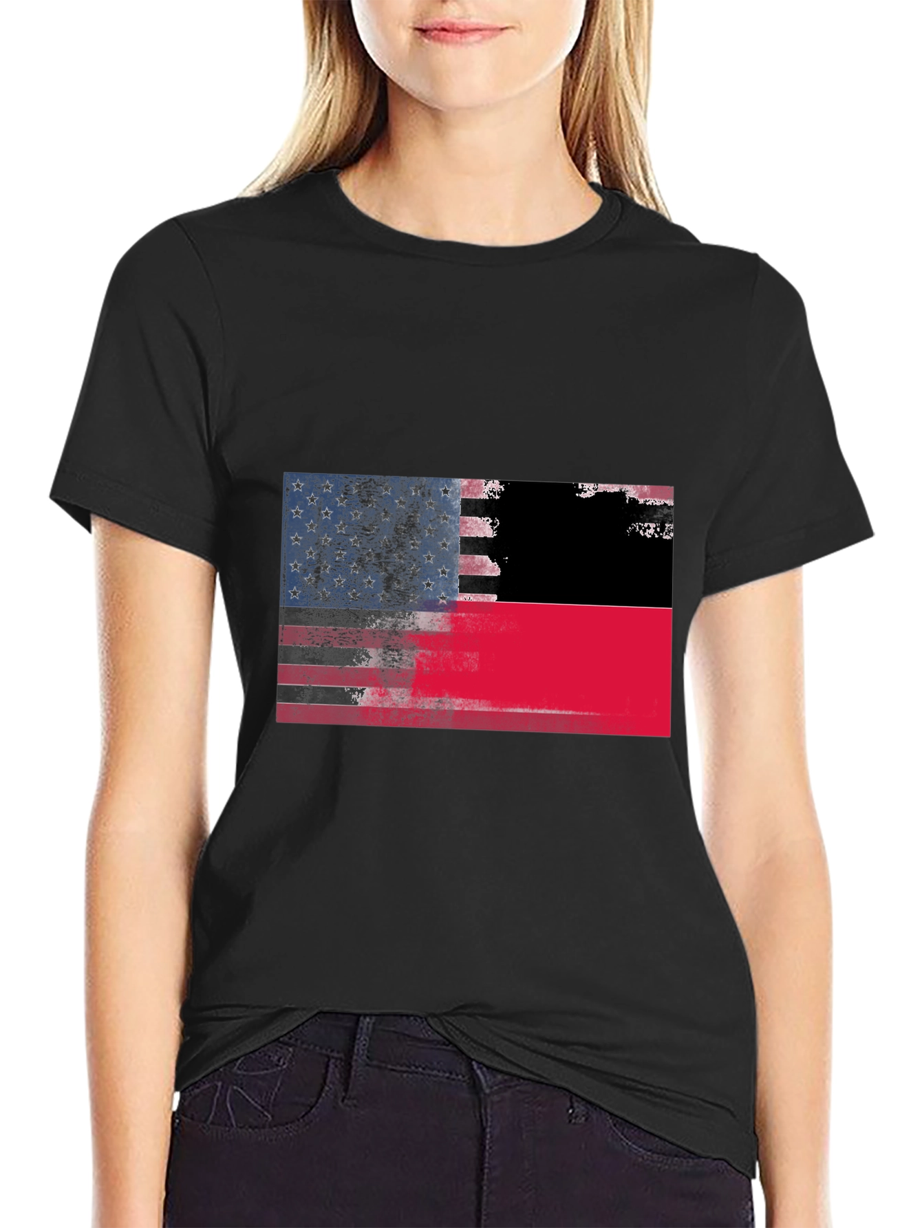 USA/Palestine Flag Graphic T-Shirt