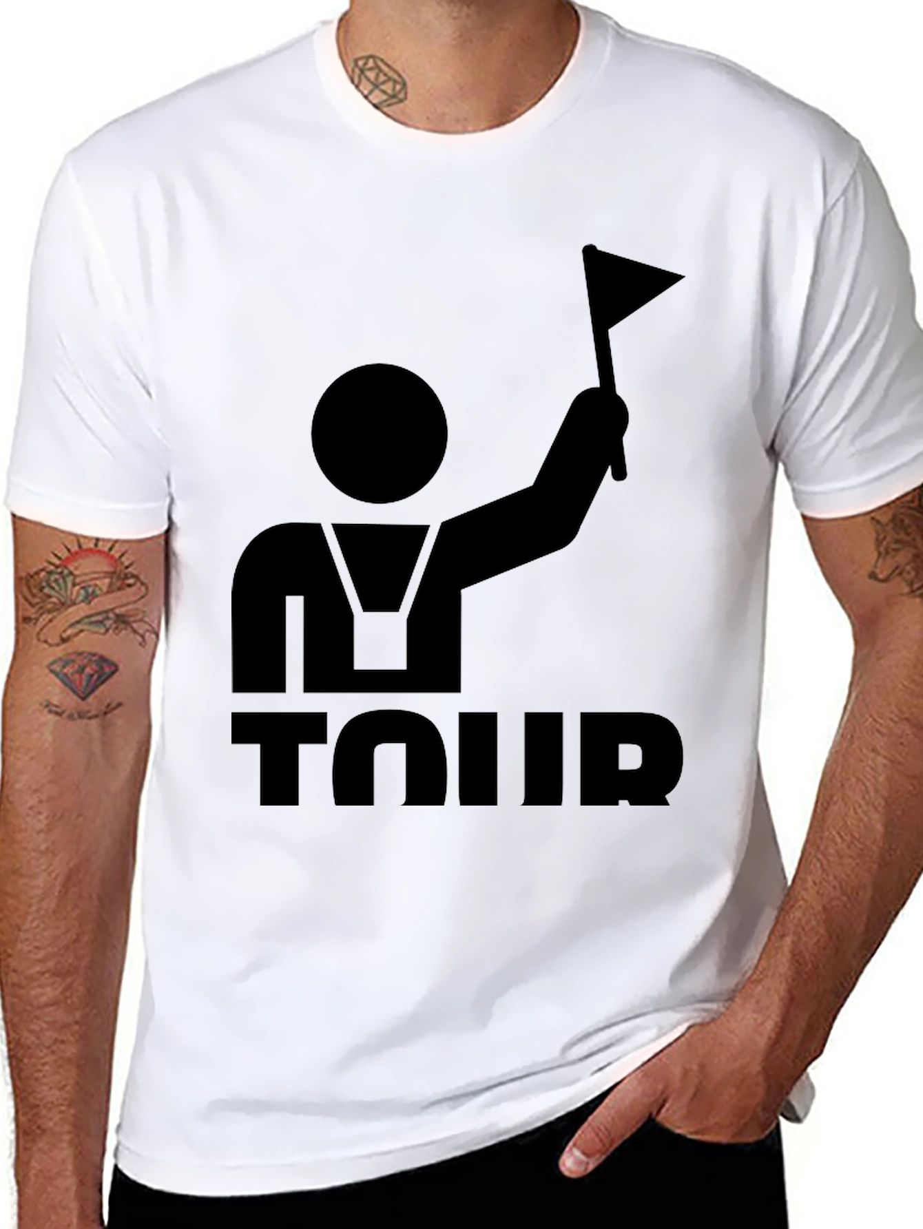 Mens Black Tour Graphic T-Shirt
