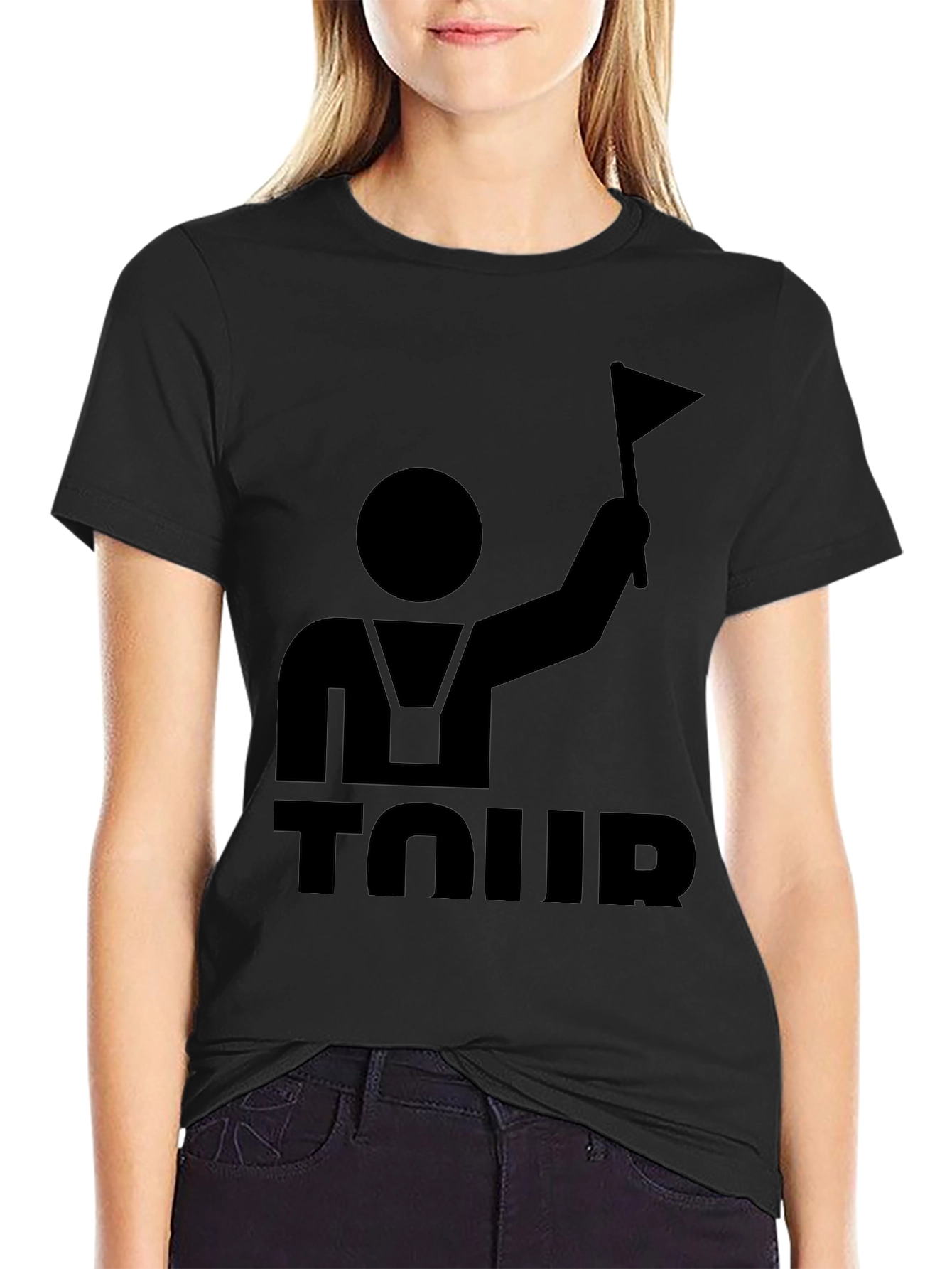 Mens Black Tour Graphic T-Shirt