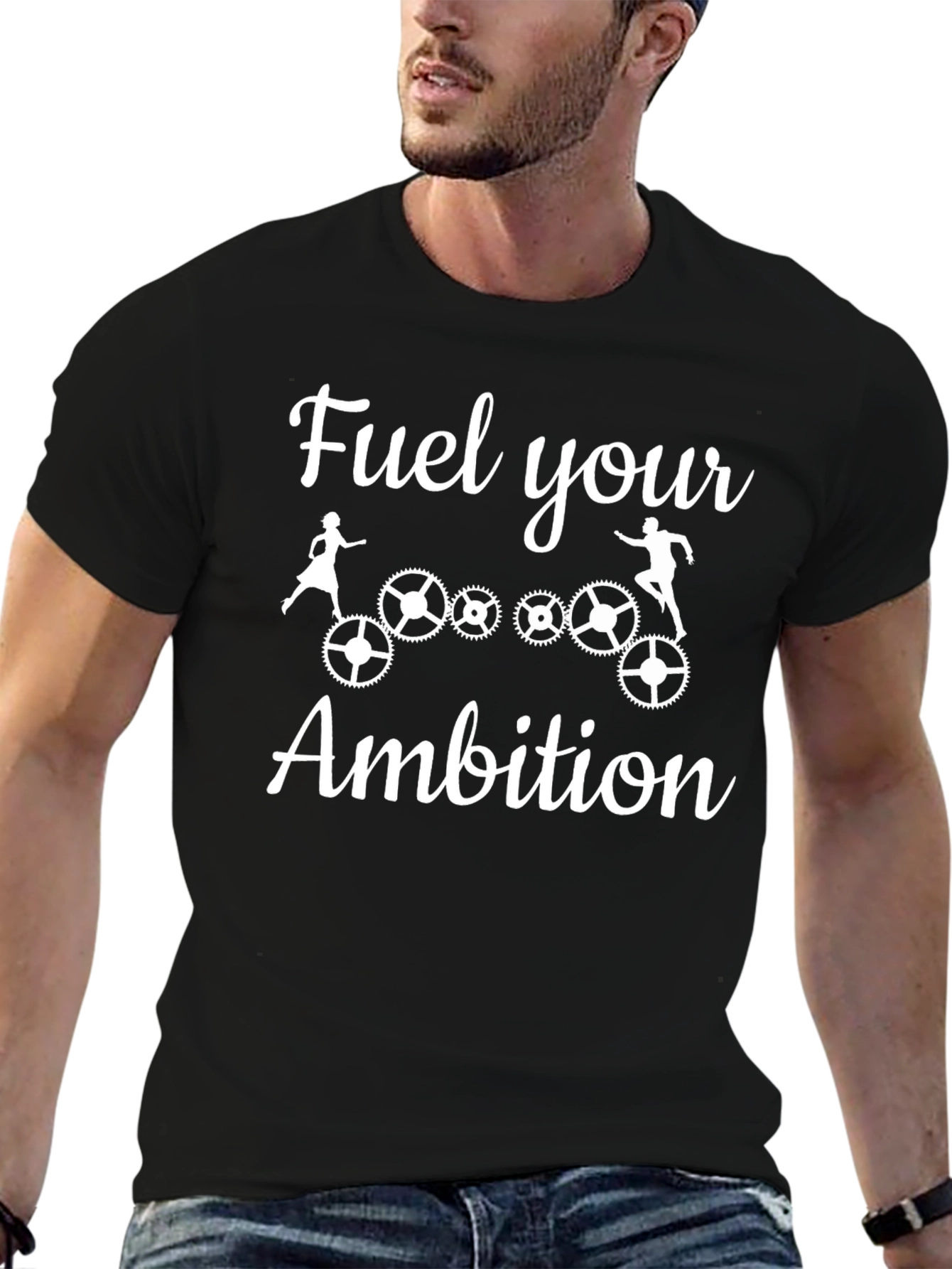 Fuel Your Ambition Black Graphic T-Shirt