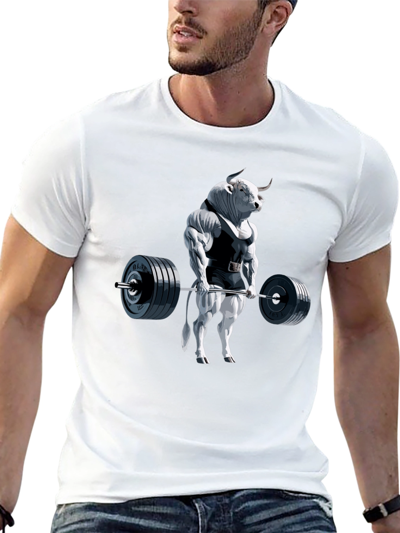 Weightlifting Bull Graphic Tee