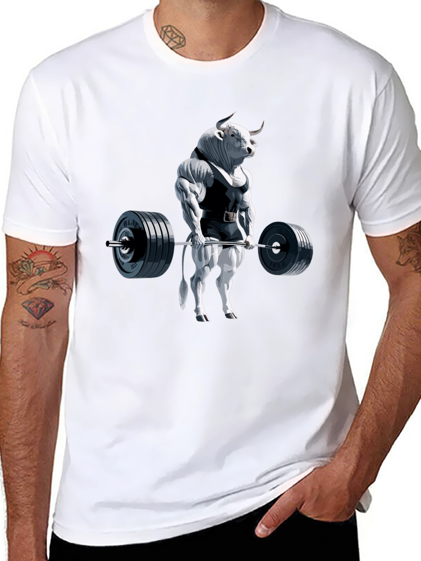 Weightlifting Bull Graphic Tee