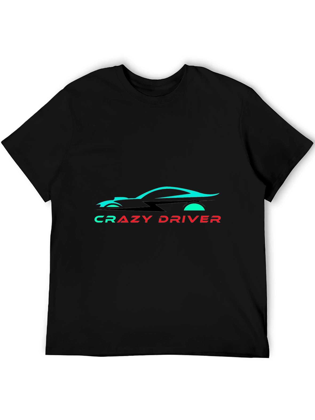 Crazy Driver Graphic Tee - Black Cotton
