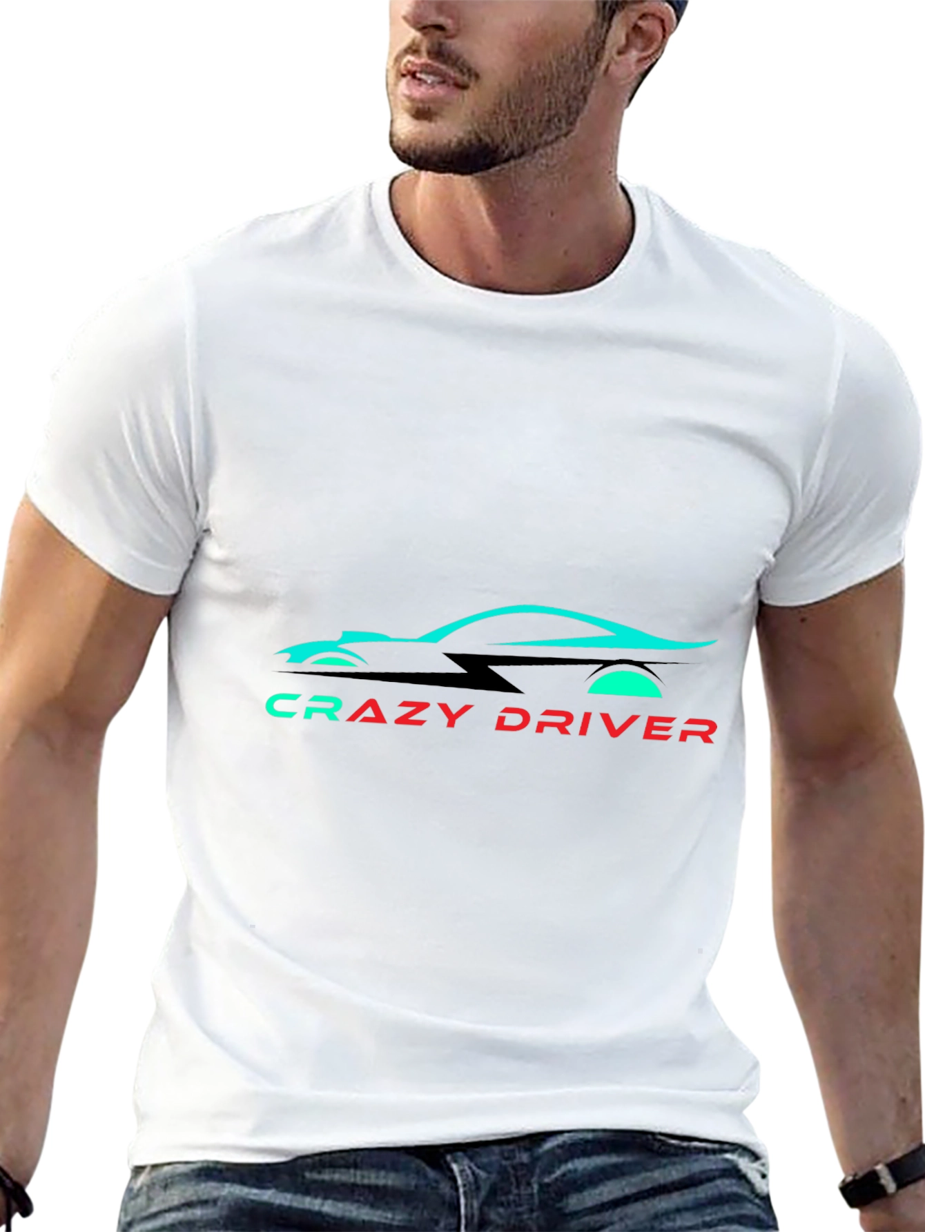 Crazy Driver Graphic Tee - Black Cotton