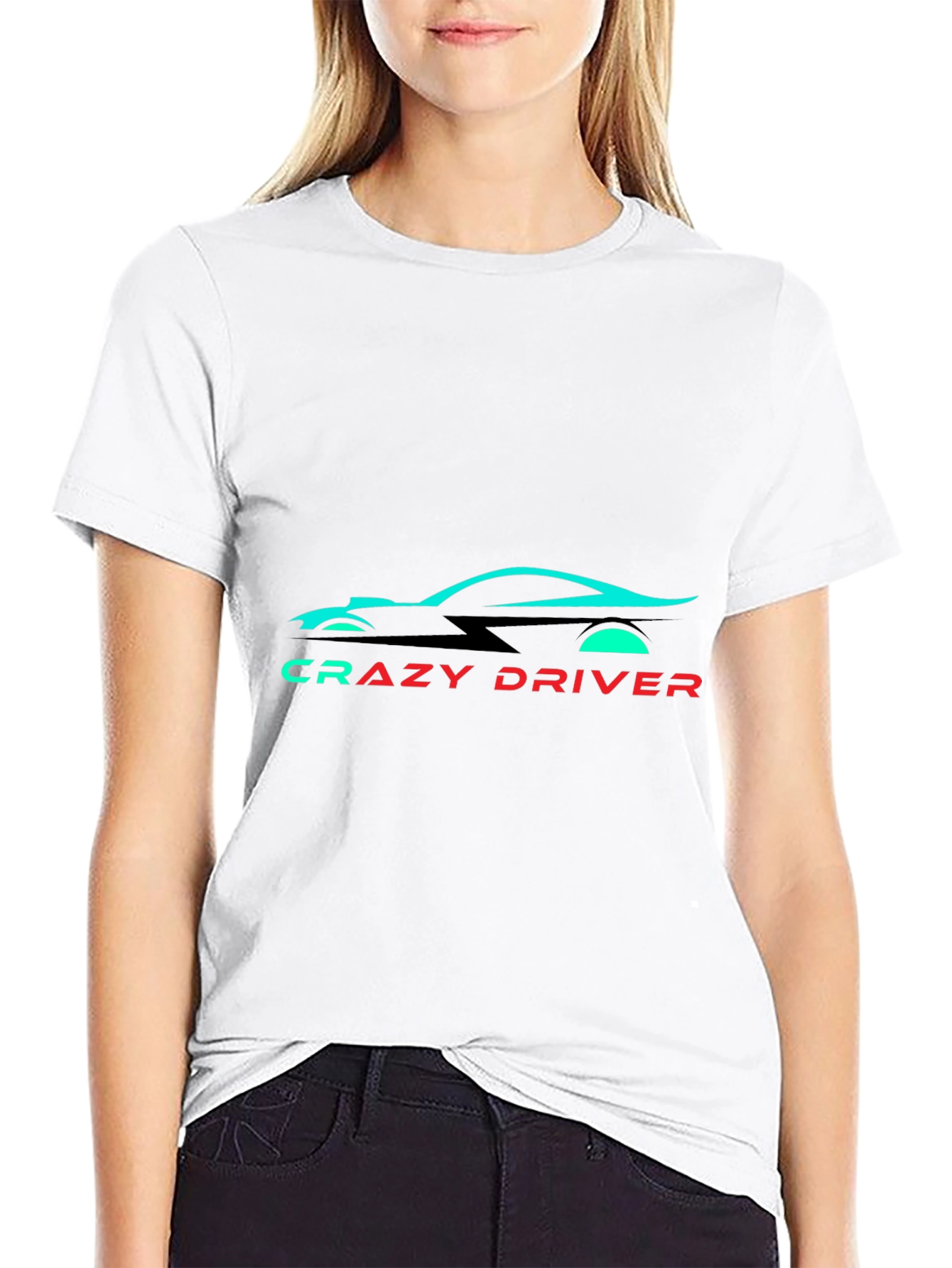 Crazy Driver Graphic Tee - Black Cotton