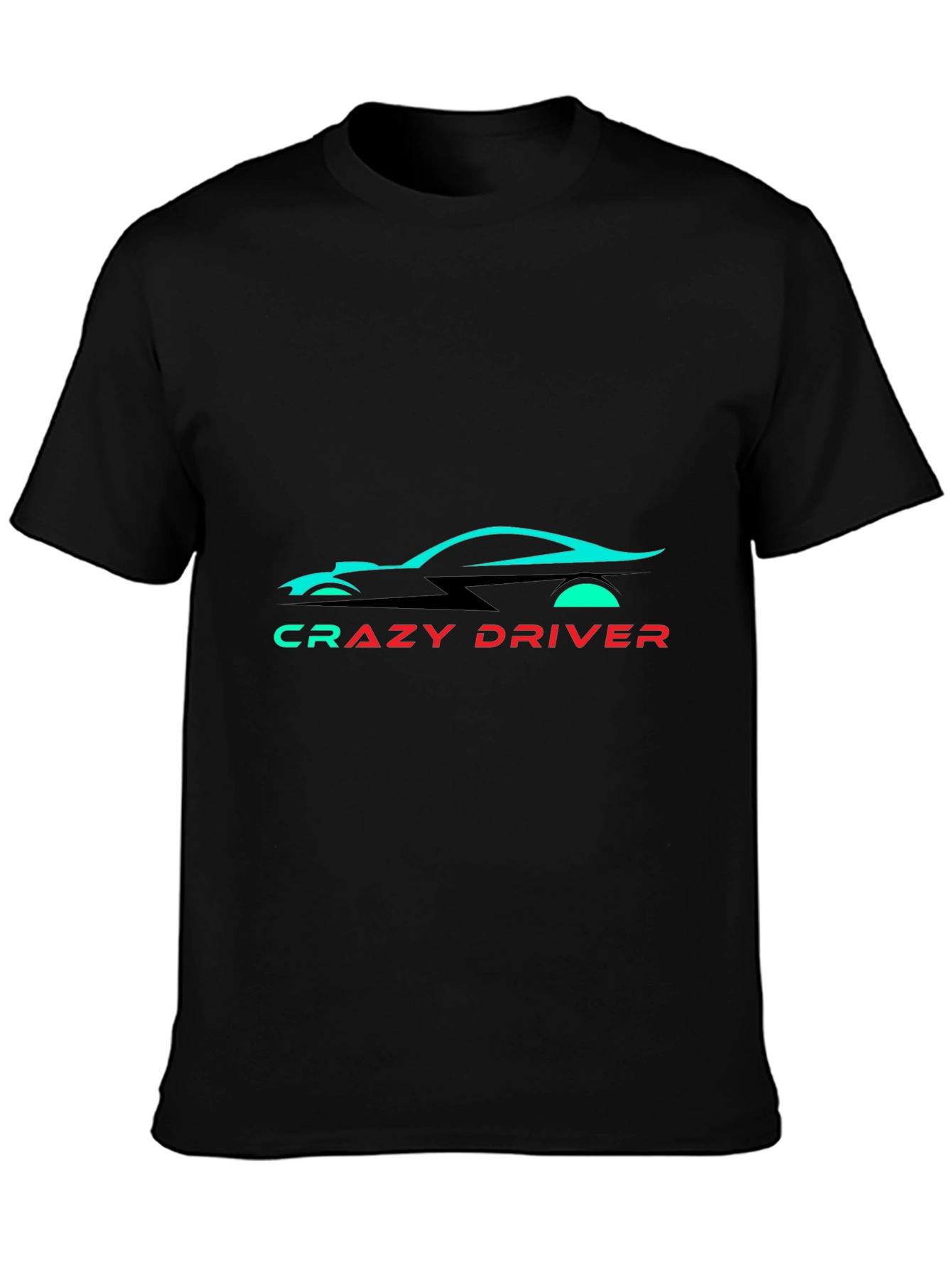 Crazy Driver Graphic Tee - Black Cotton