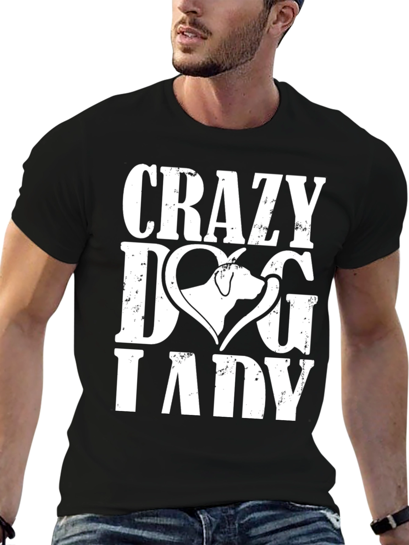 Crazy Dog Lady Graphic Tee - Black