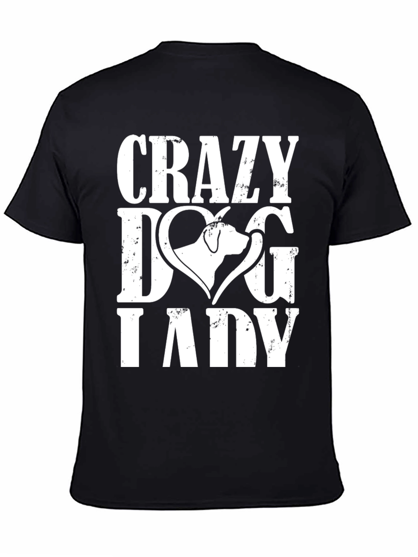 Crazy Dog Lady Graphic Tee - Black