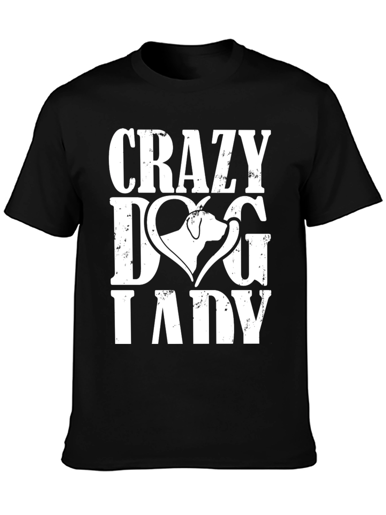 Crazy Dog Lady Graphic Tee - Black