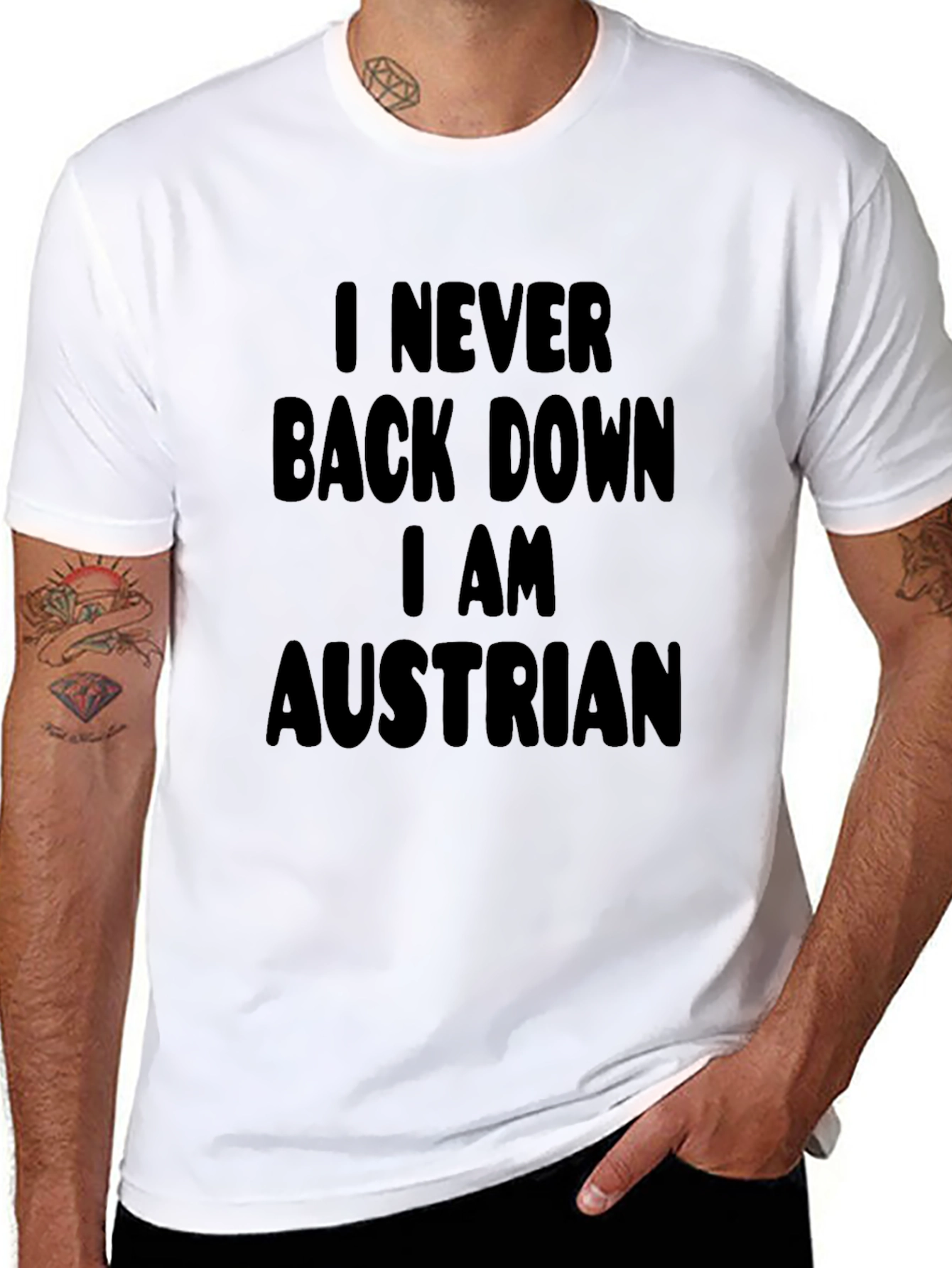 Austrian Pride T-Shirt: Never Back Down Statement Tee