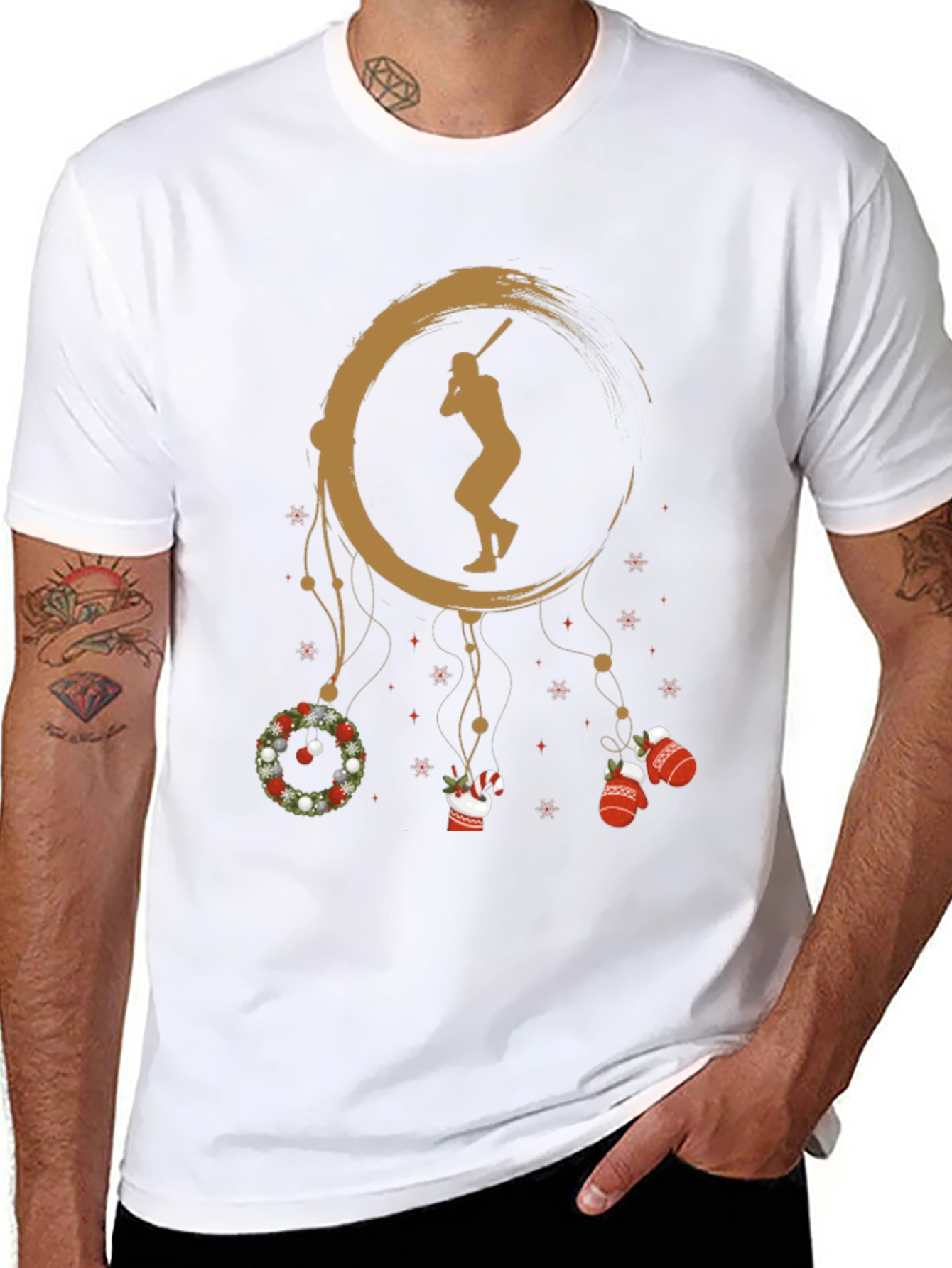 Baseball Christmas T-Shirt Holiday Gift