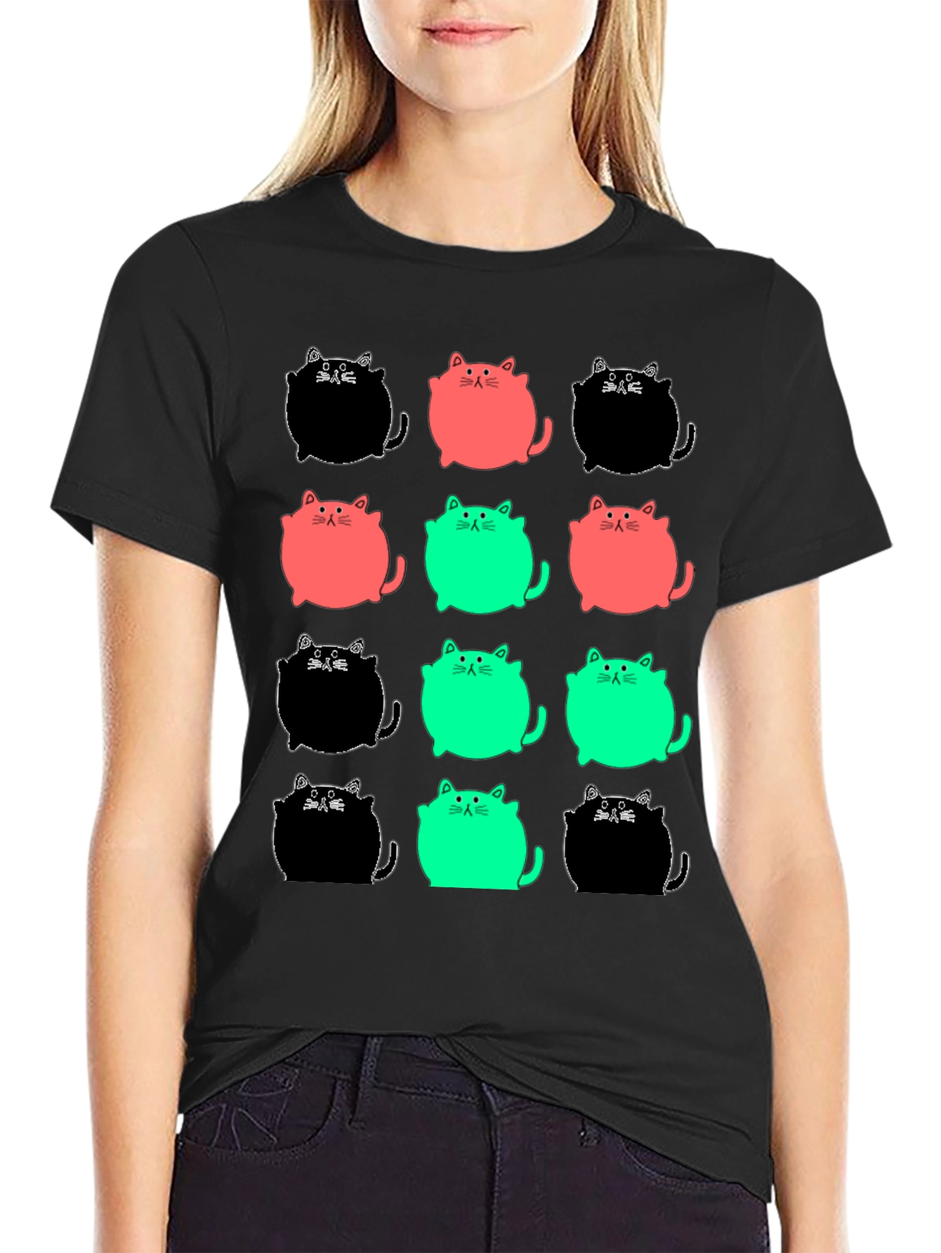 Funky Cat Pattern Tee