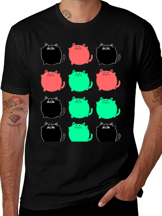 Funky Cat Pattern Tee