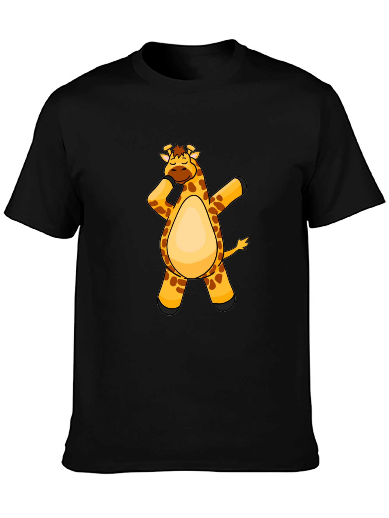 Dabbing Giraffe Graphic Tee - Mens Black T-Shirt