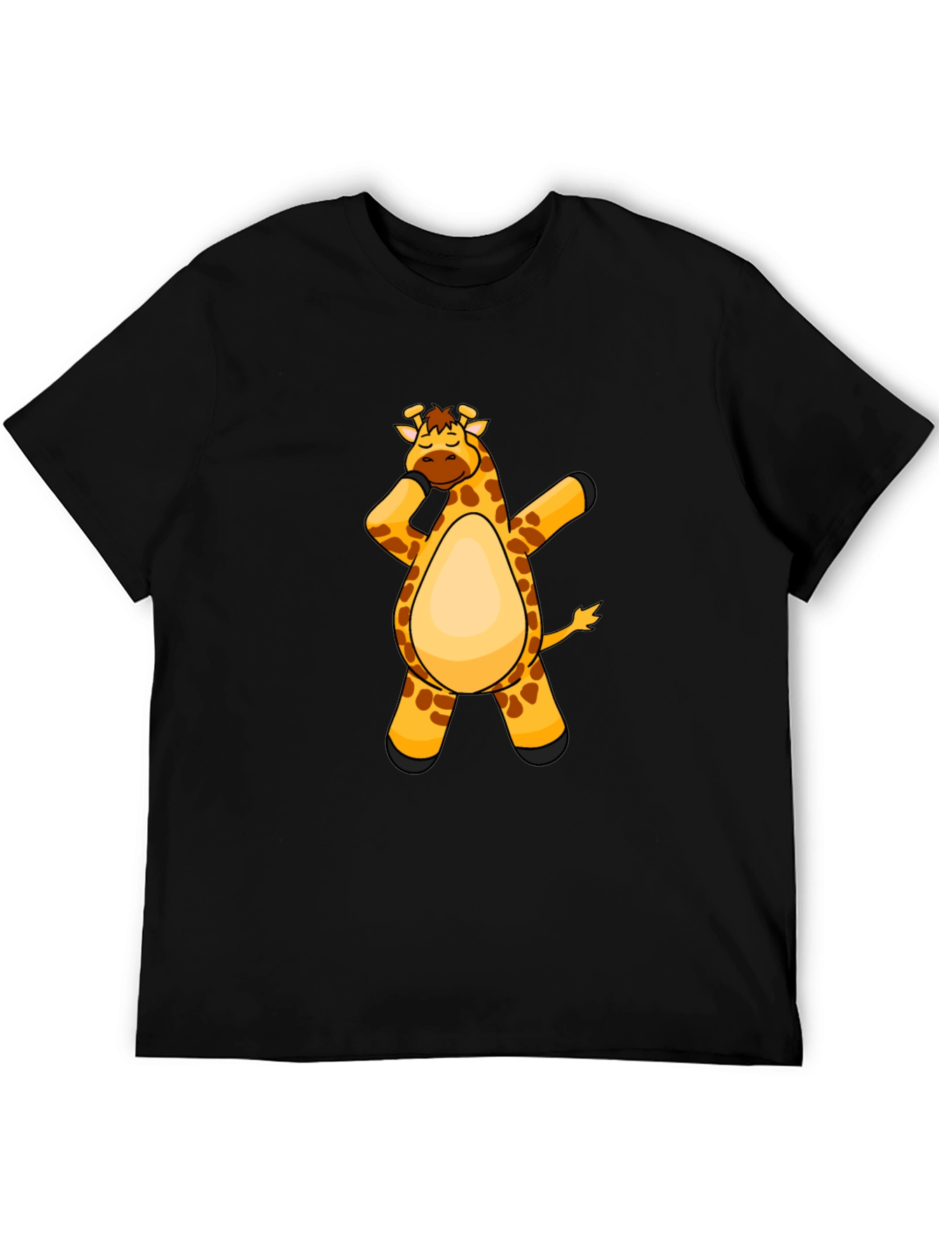 Dabbing Giraffe Graphic Tee - Mens Black T-Shirt