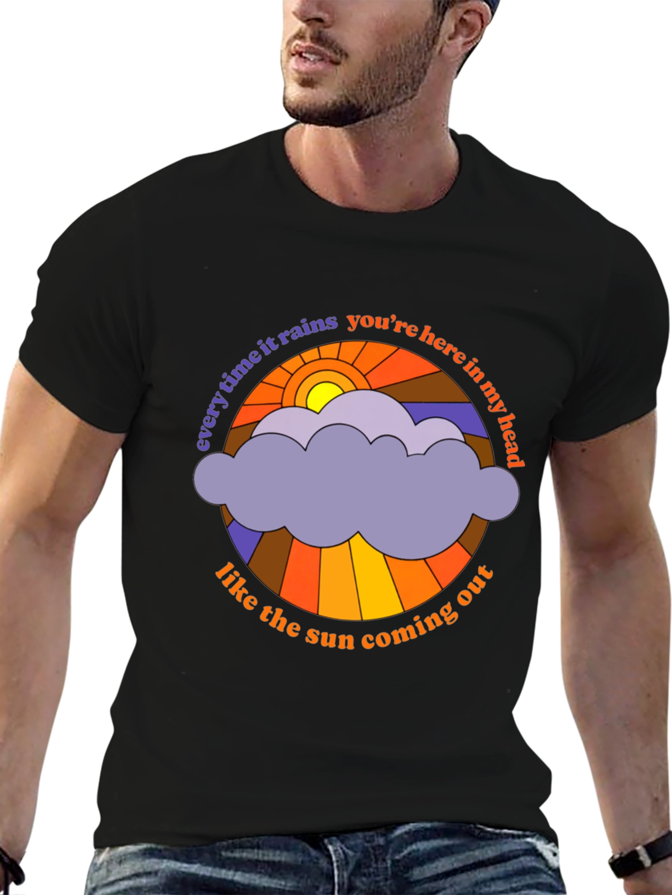 Retro Sun & Rain Cloud T-Shirt