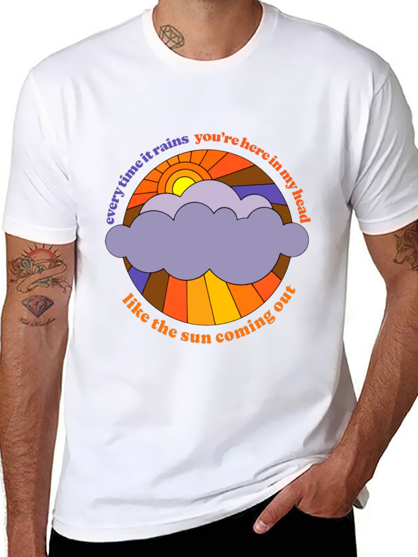 Retro Sun & Rain Cloud T-Shirt