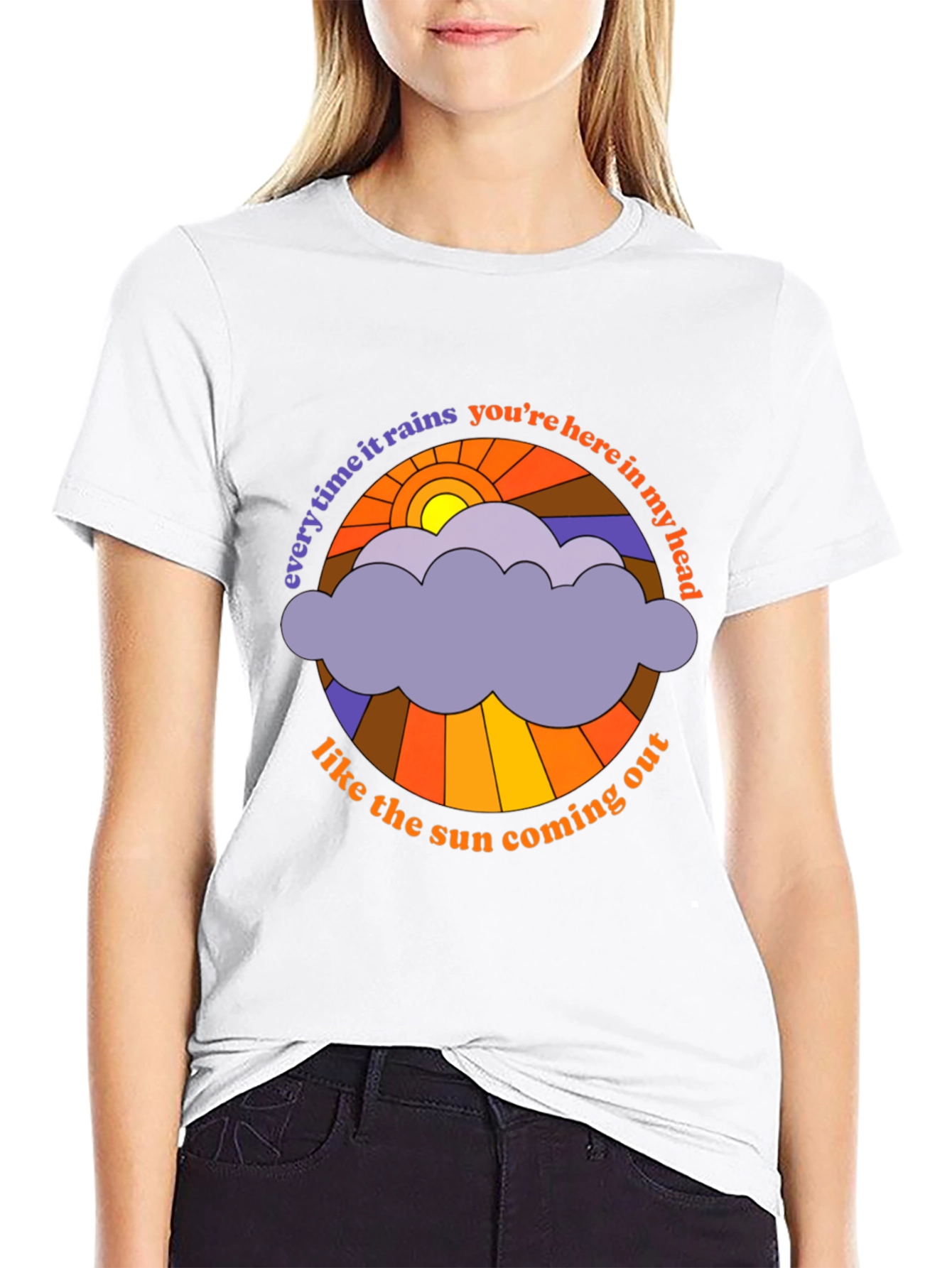 Retro Sun & Rain Cloud T-Shirt