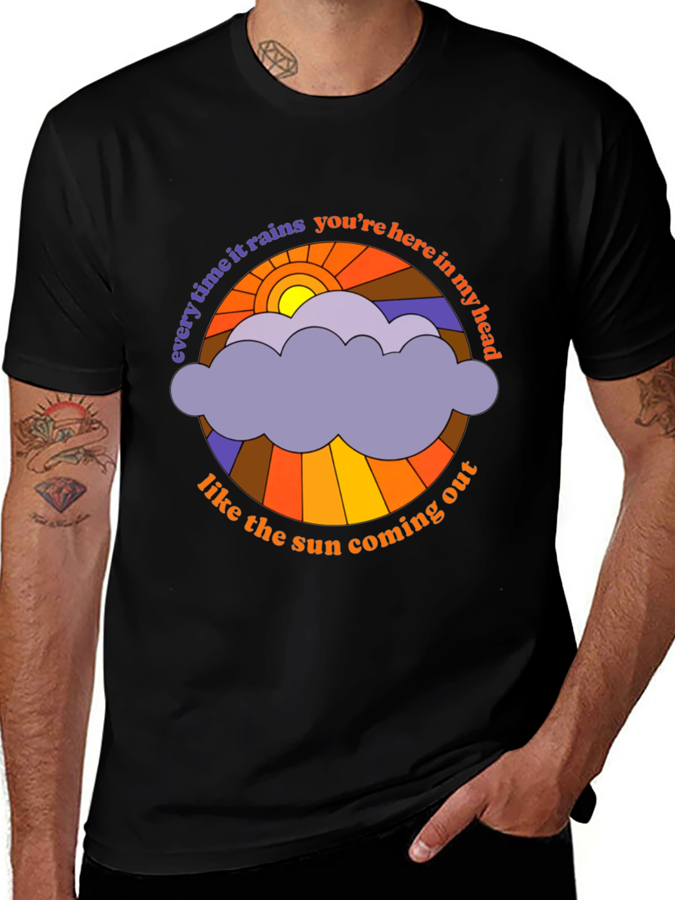 Retro Sun & Rain Cloud T-Shirt
