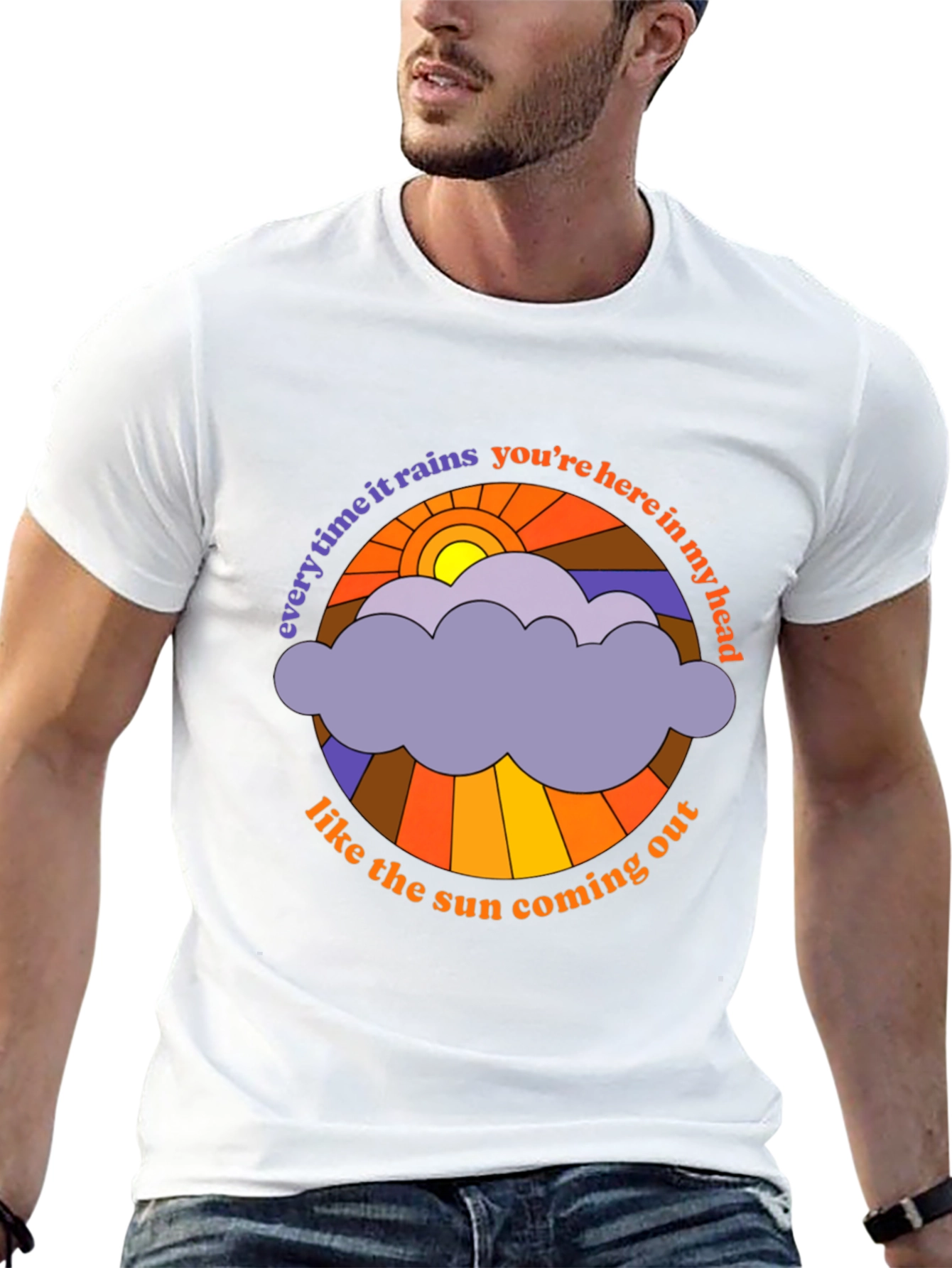Retro Sun & Rain Cloud T-Shirt