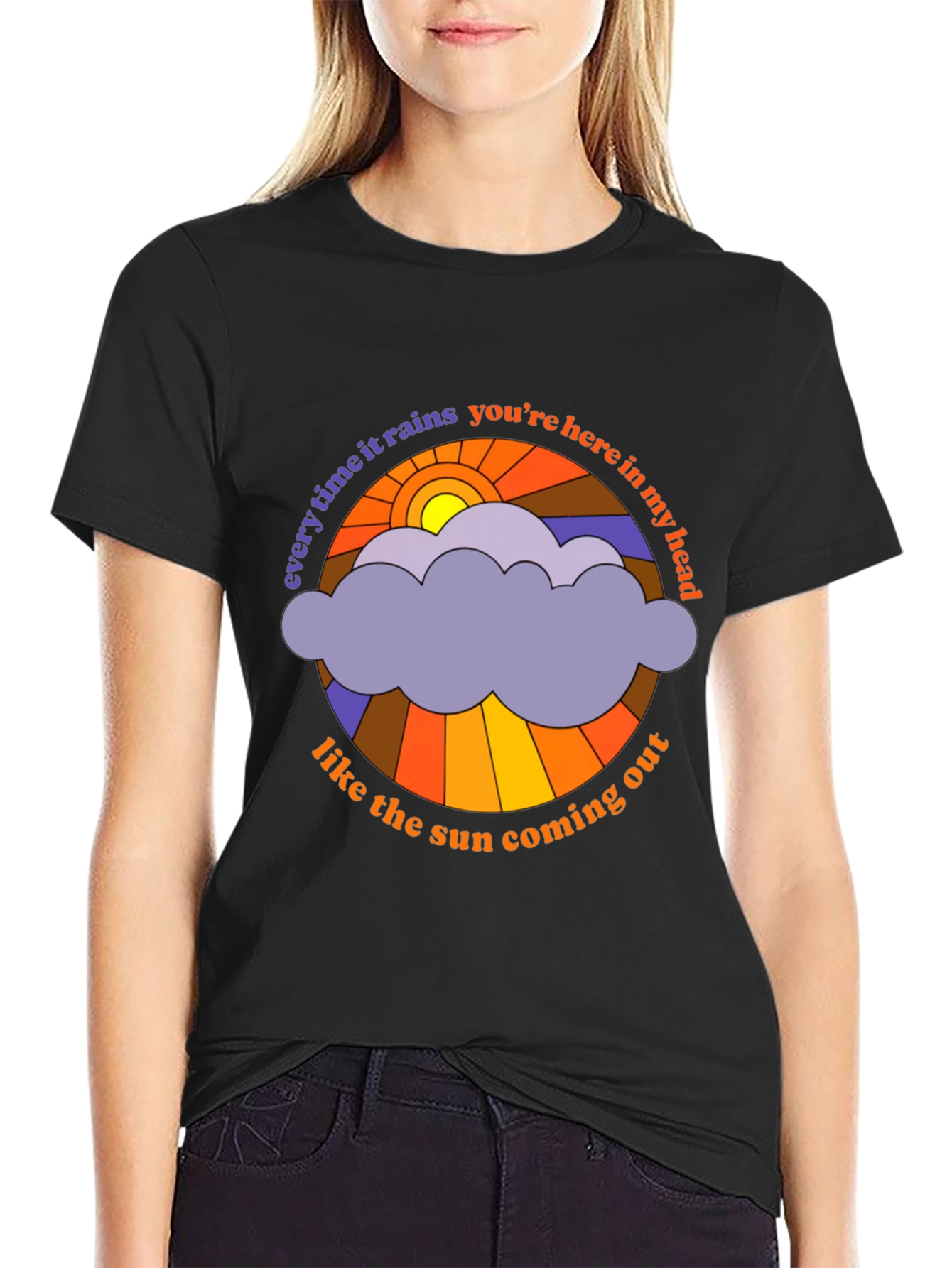 Retro Sun & Rain Cloud T-Shirt