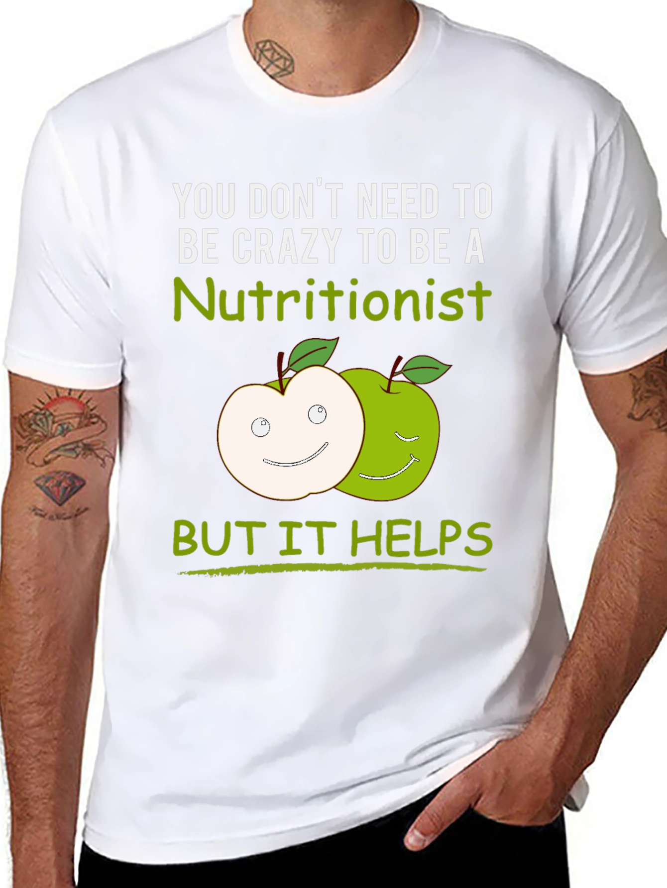 Nutritionist Crazy Apple Graphic T-Shirt