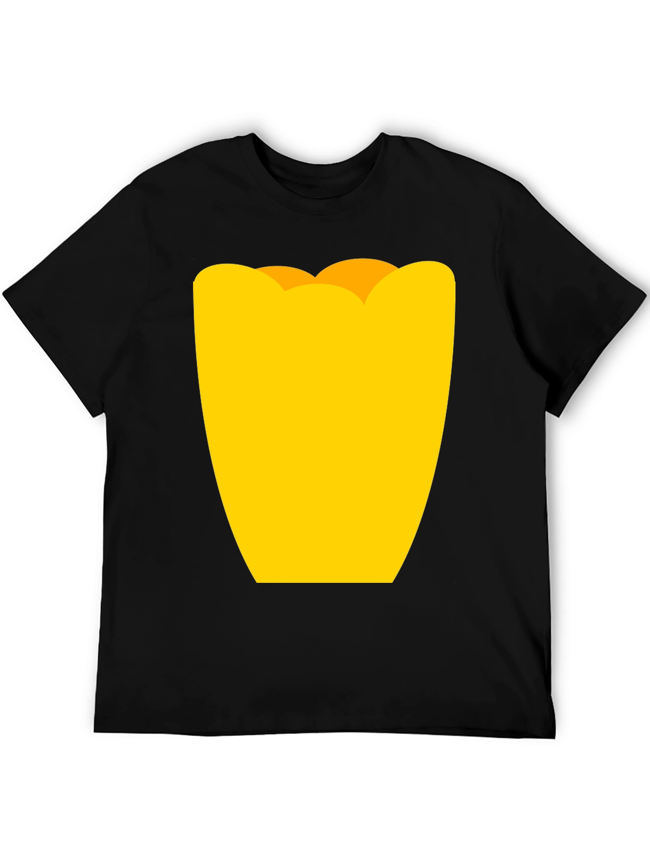 Mens Black Graphic Tee - Yellow Tulip Design