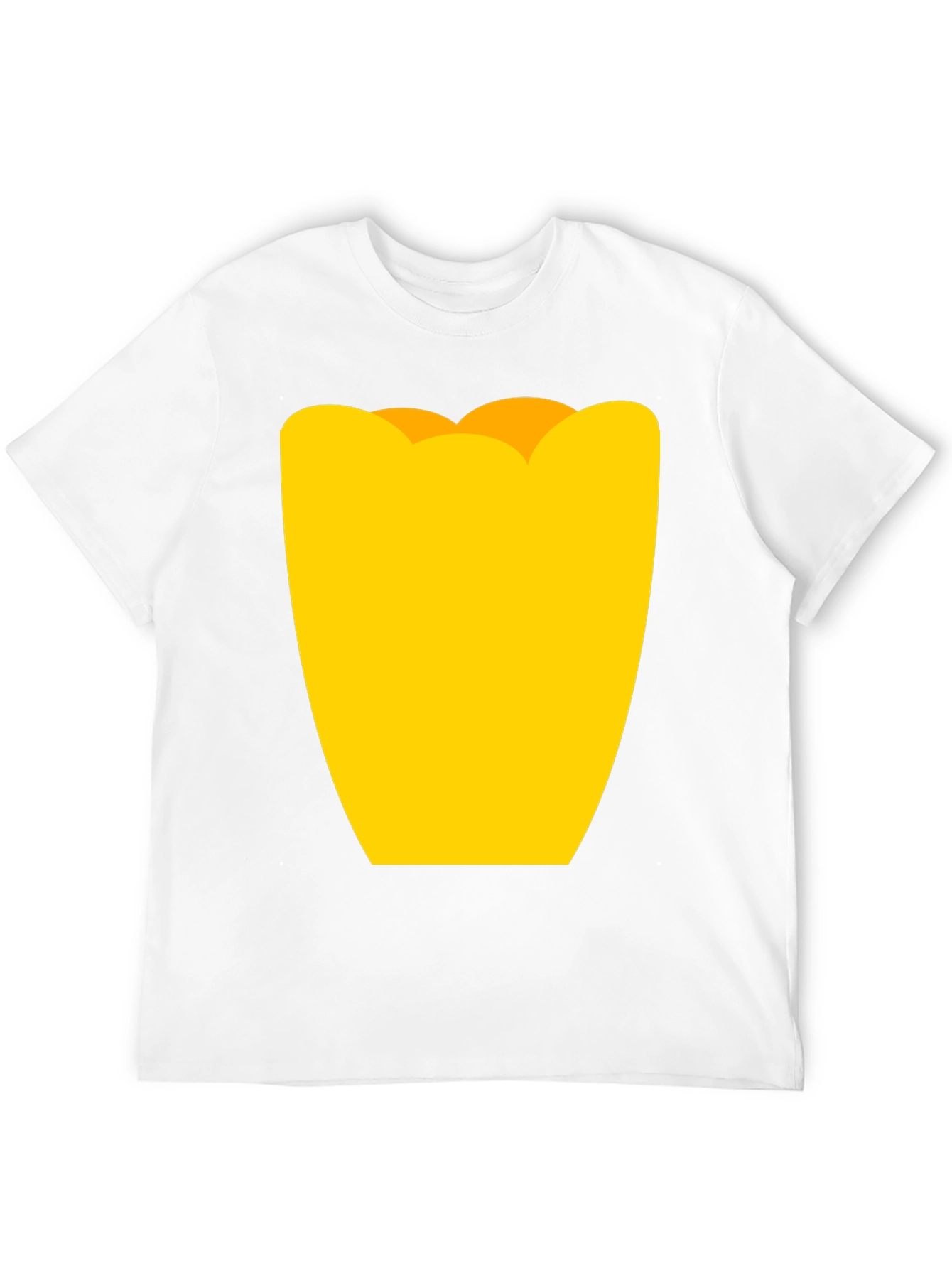 Mens Black Graphic Tee - Yellow Tulip Design