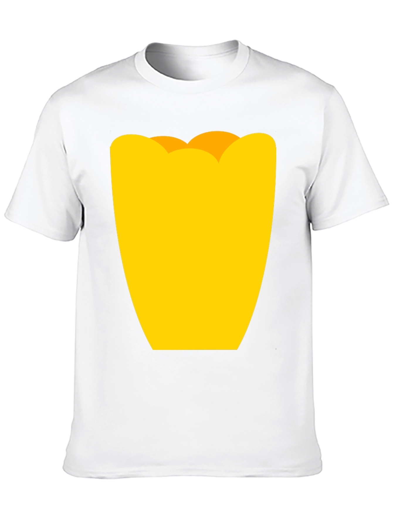 Mens Black Graphic Tee - Yellow Tulip Design