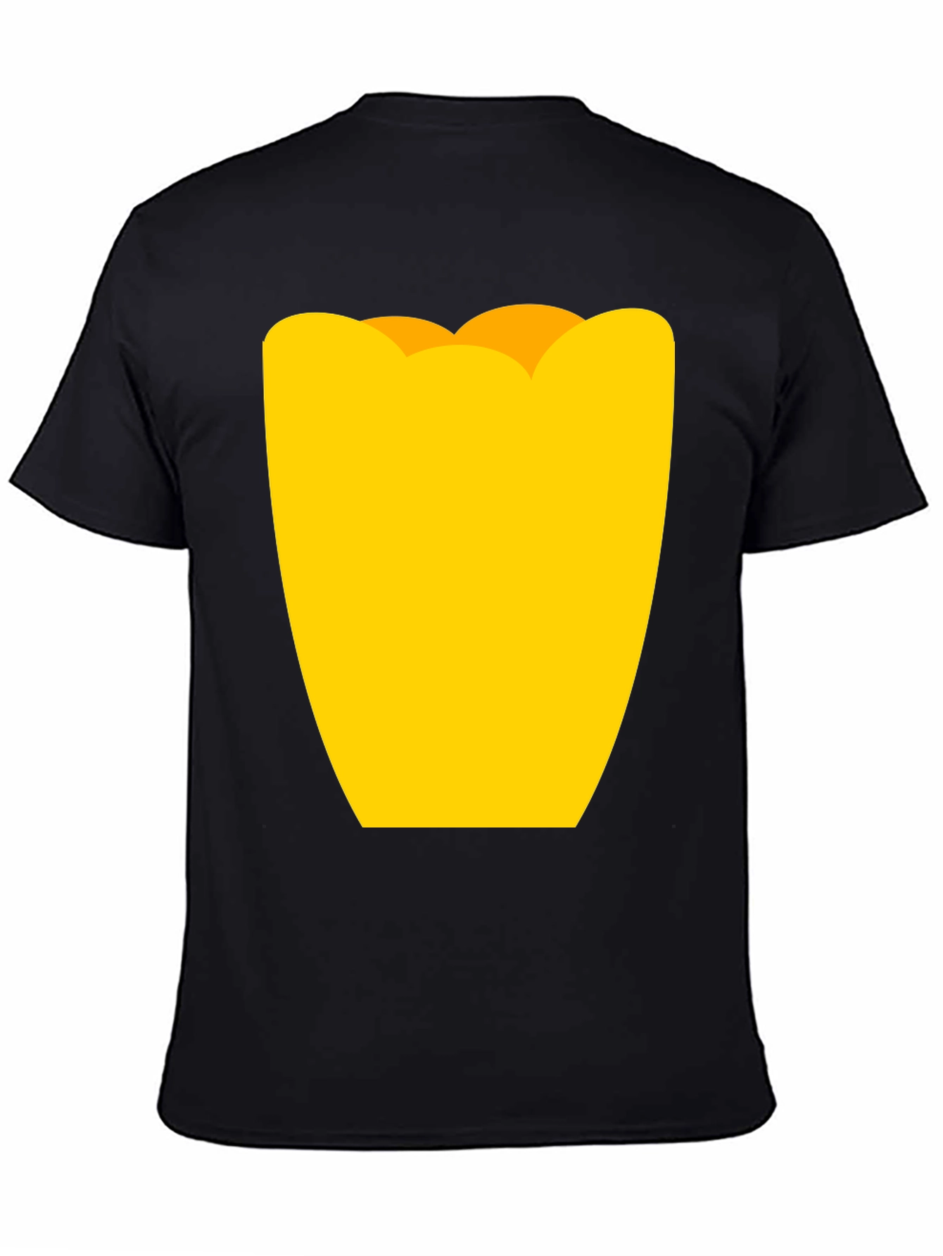 Mens Black Graphic Tee - Yellow Tulip Design