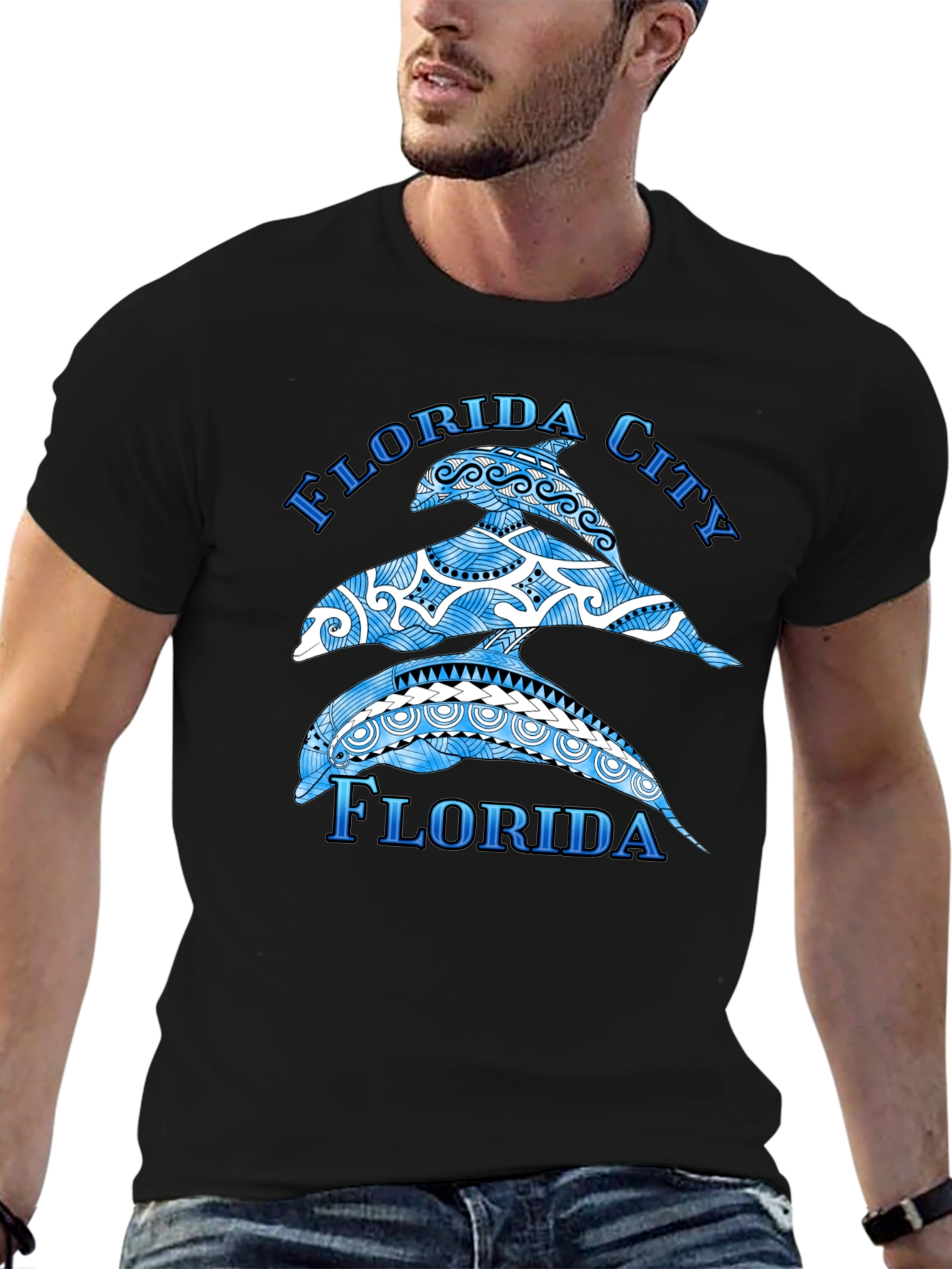 Florida City Dolphin Graphic T-Shirt