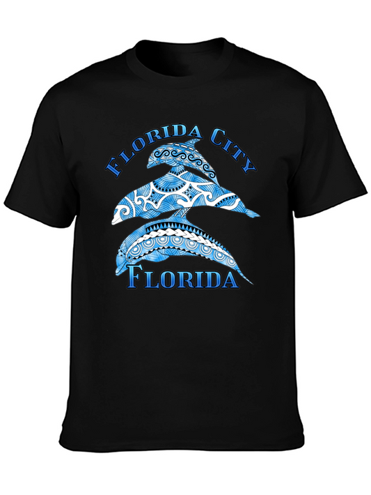 Florida City Dolphin Graphic T-Shirt