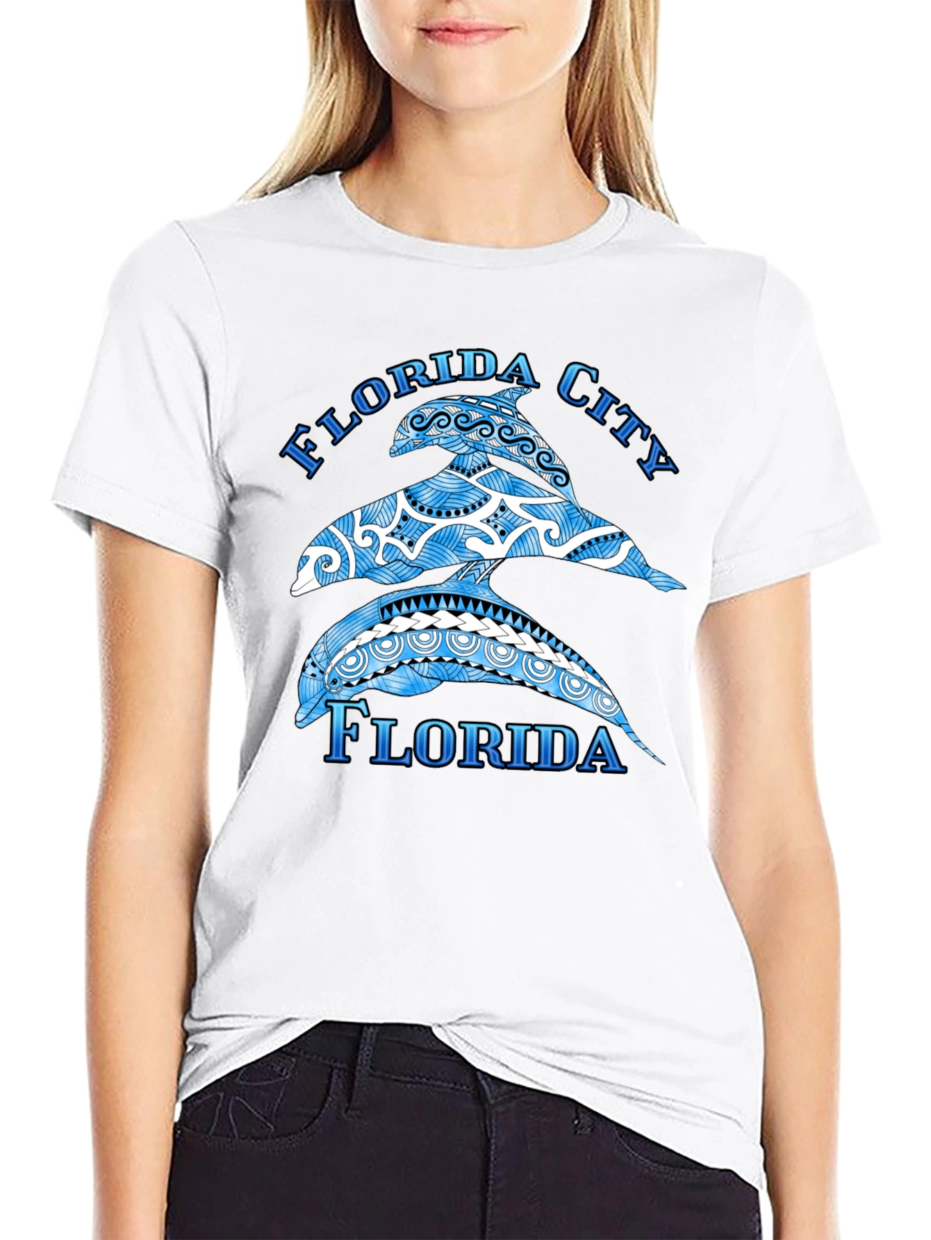 Florida City Dolphin Graphic T-Shirt
