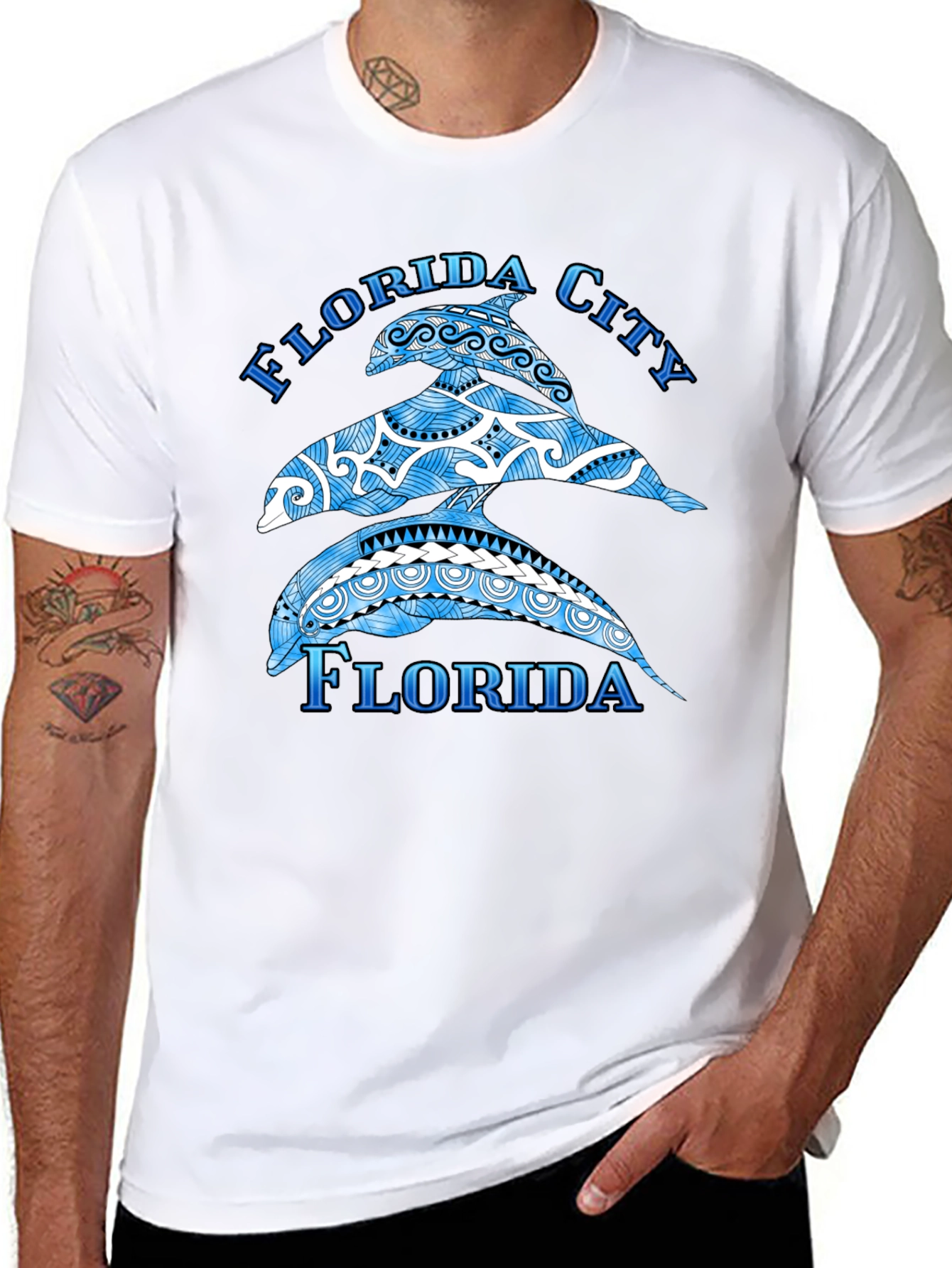 Florida City Dolphin Graphic T-Shirt