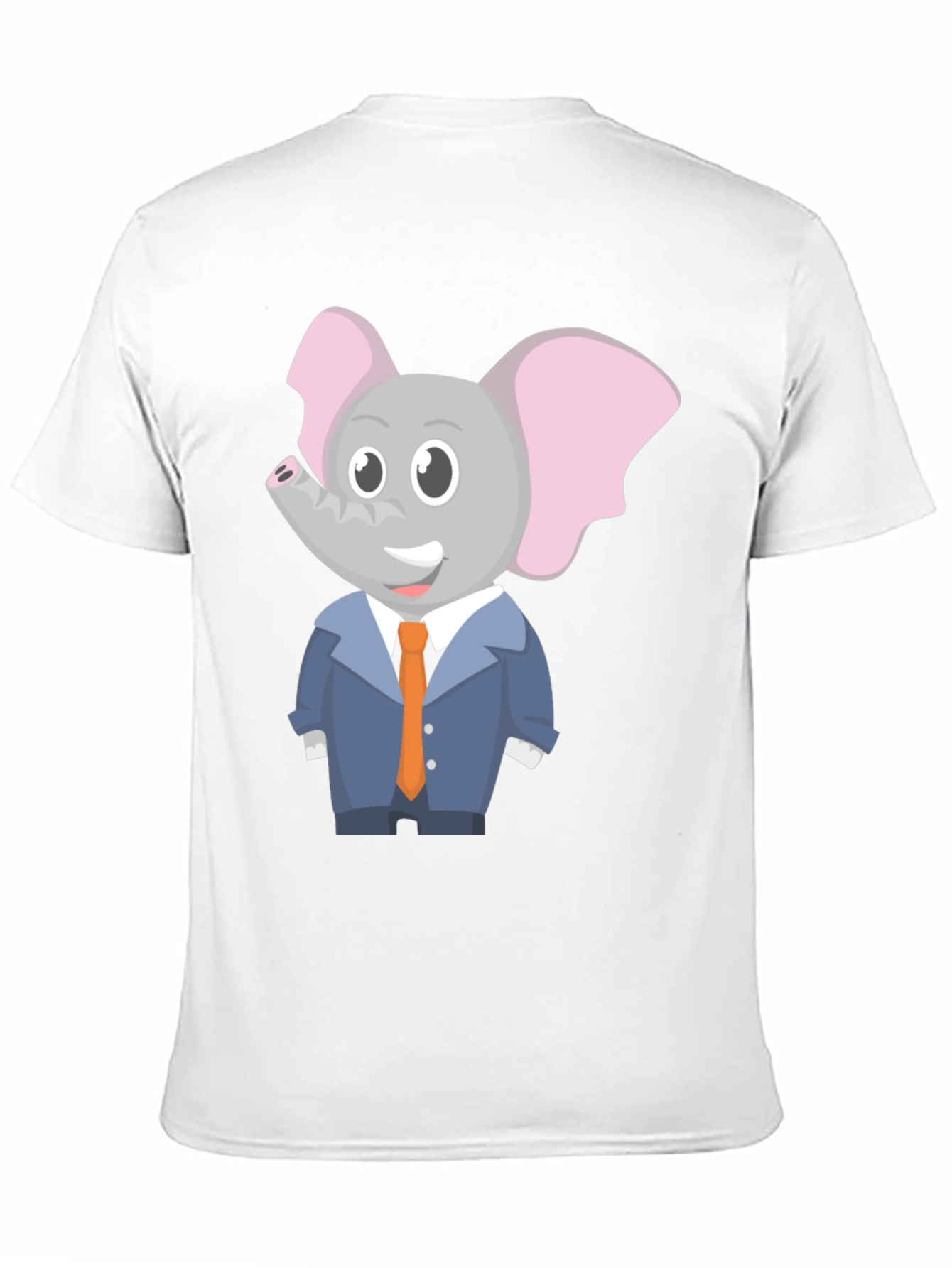 Elephant Cartoon Character Black T-Shirt