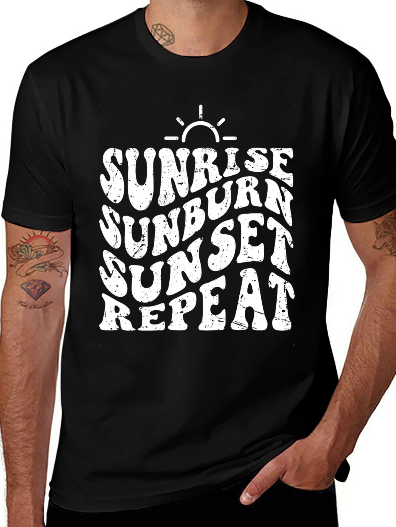 Sunrise Sunburn Sunset Repeat Graphic Tee