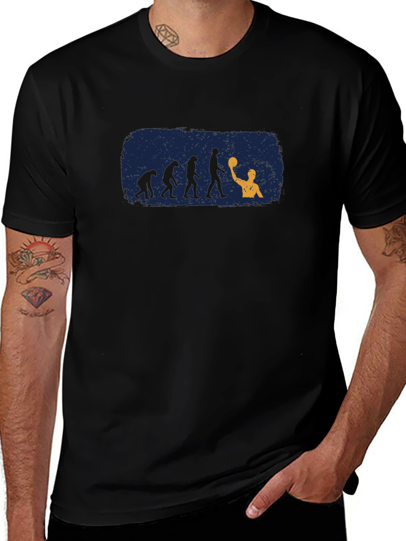 Water Polo Evolution Graphic Tee - Black