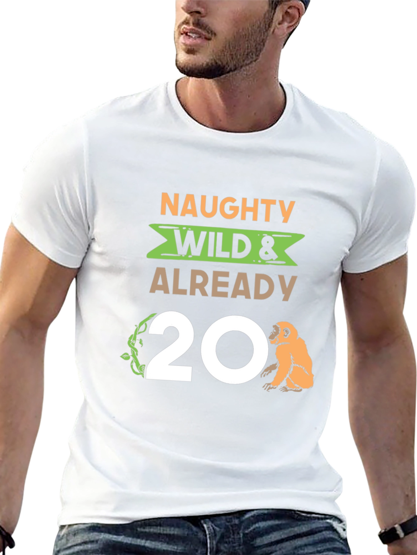 Naughty Wild & Already 20 Monkey T-Shirt