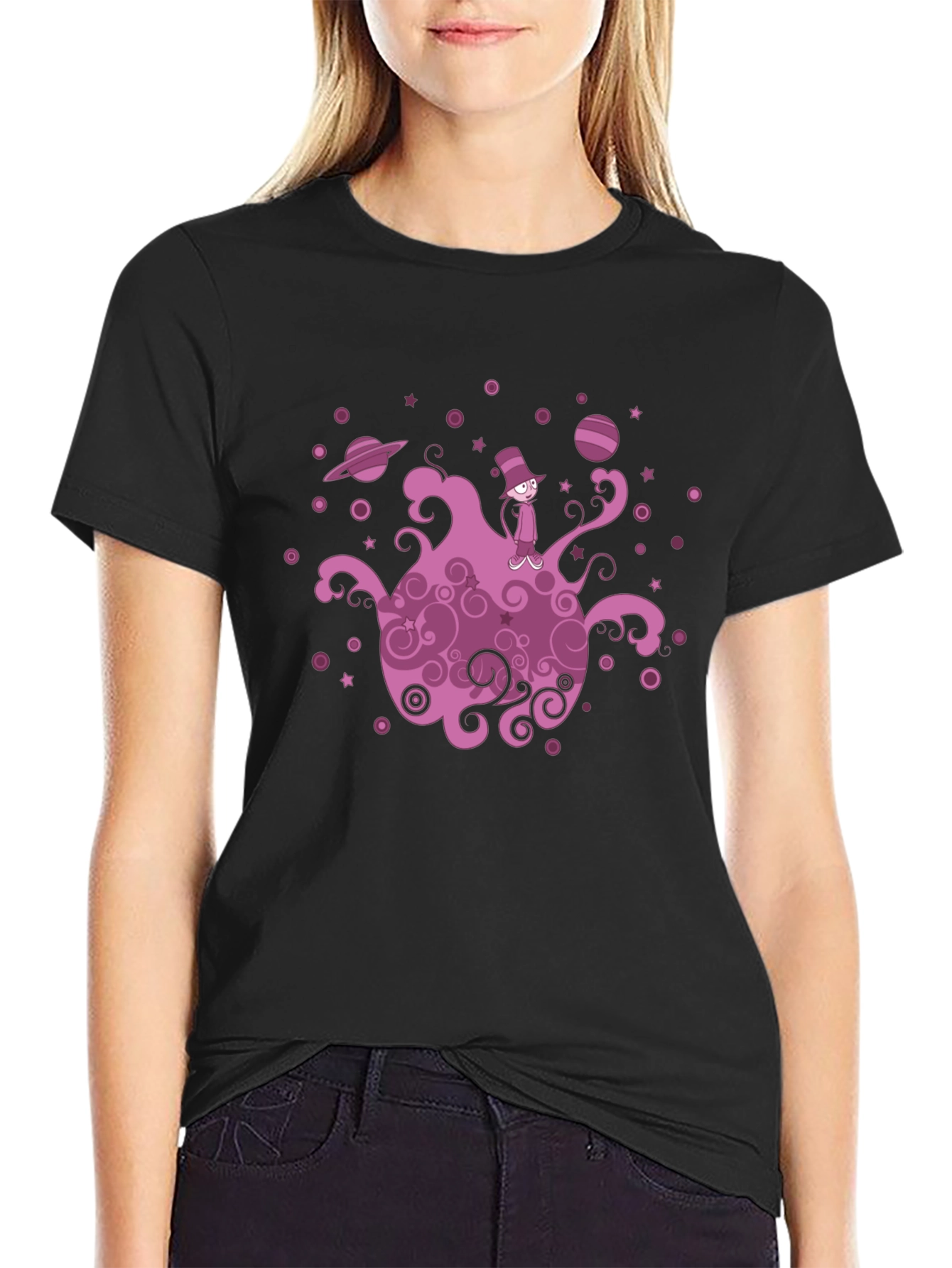 Cosmic Cat Black T-Shirt