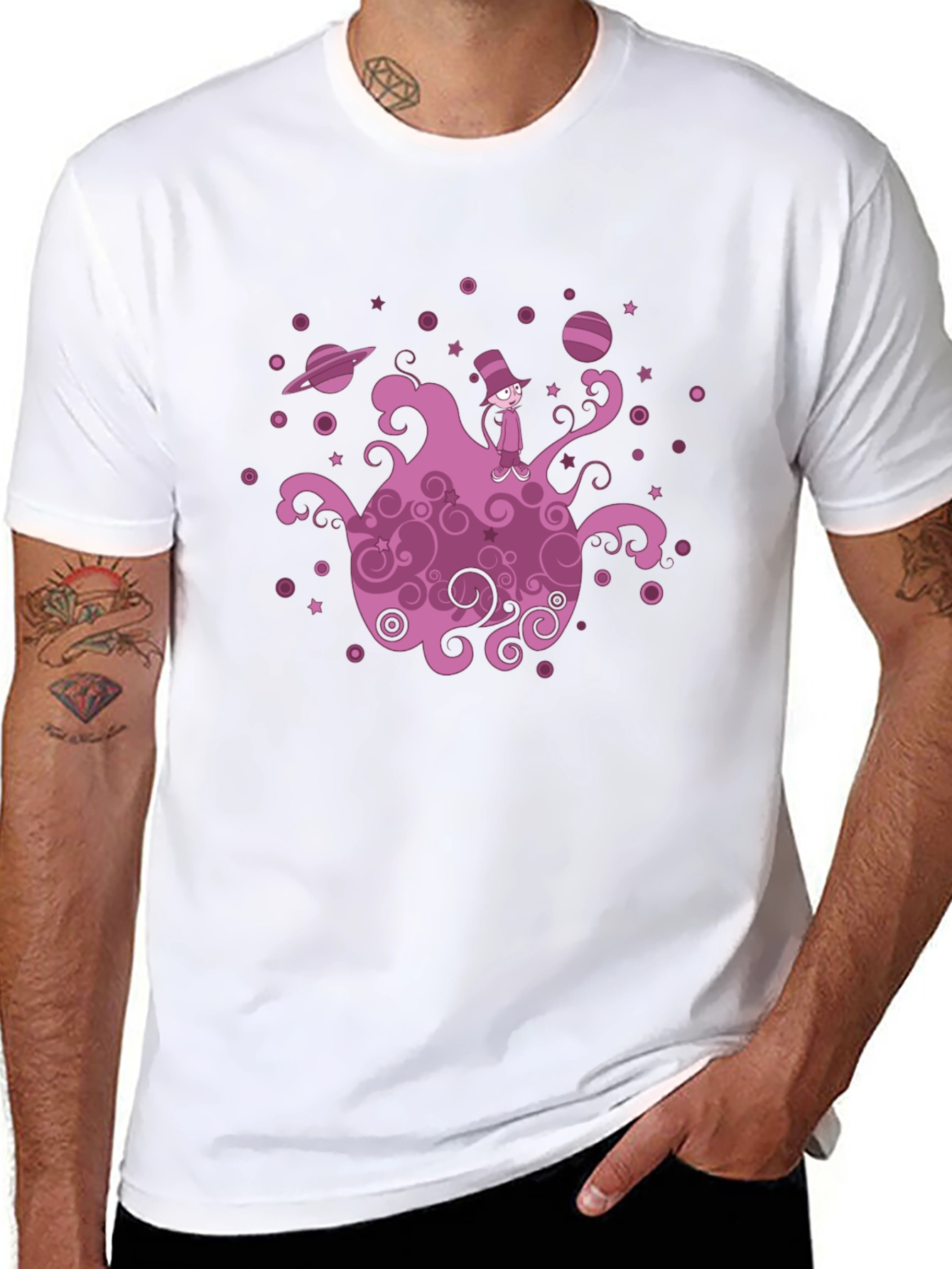 Cosmic Cat Black T-Shirt